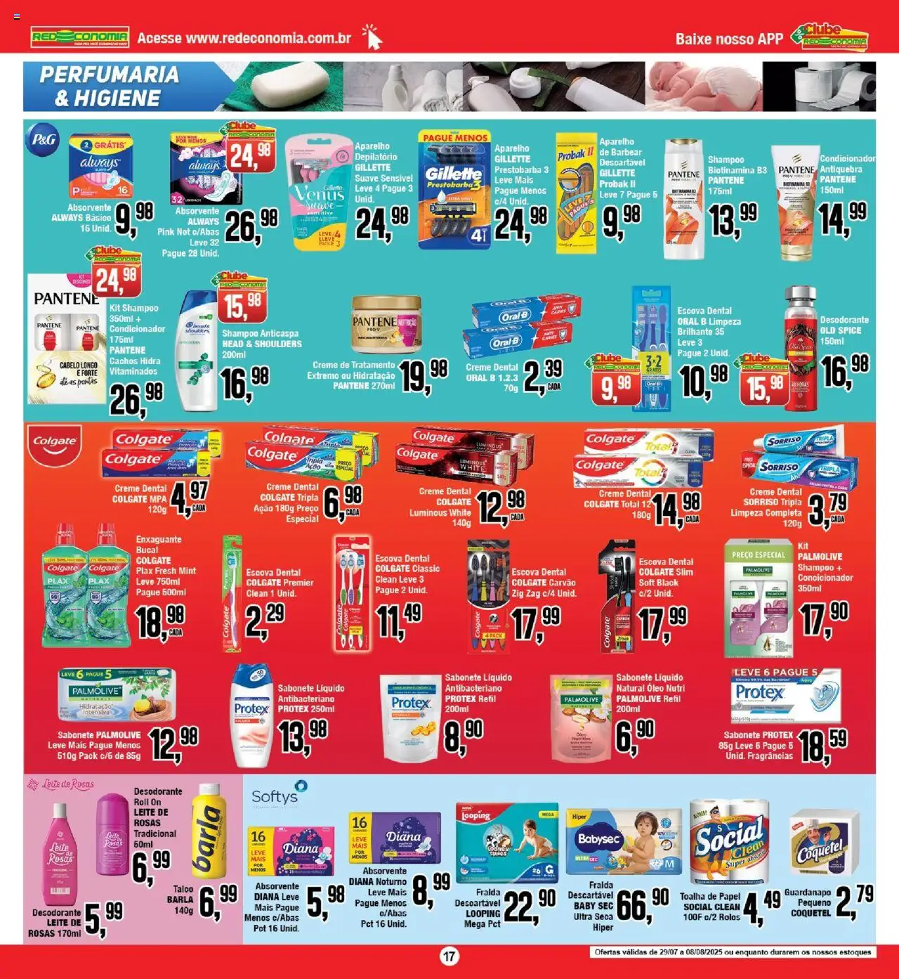 RedEconomia Folheto - válido de 27.07.2025 | Página: 17 | Produtos: Escova, Desodorante, Sabonete, Sabonete líquido