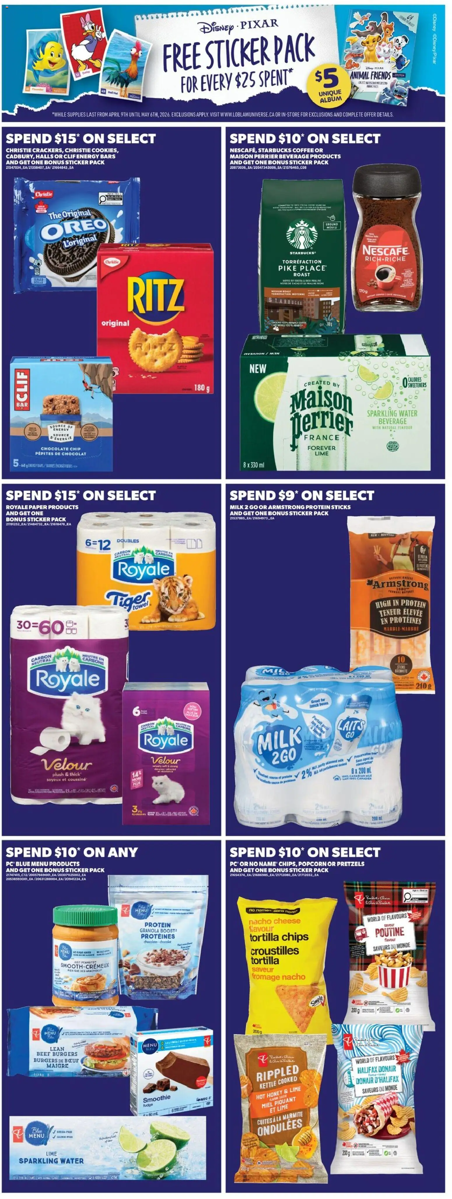 Real Canadian Superstore flyer valid from 23.04.2026 | Page: 8 | Products: Chips, Milk, Coffee, Chocolate