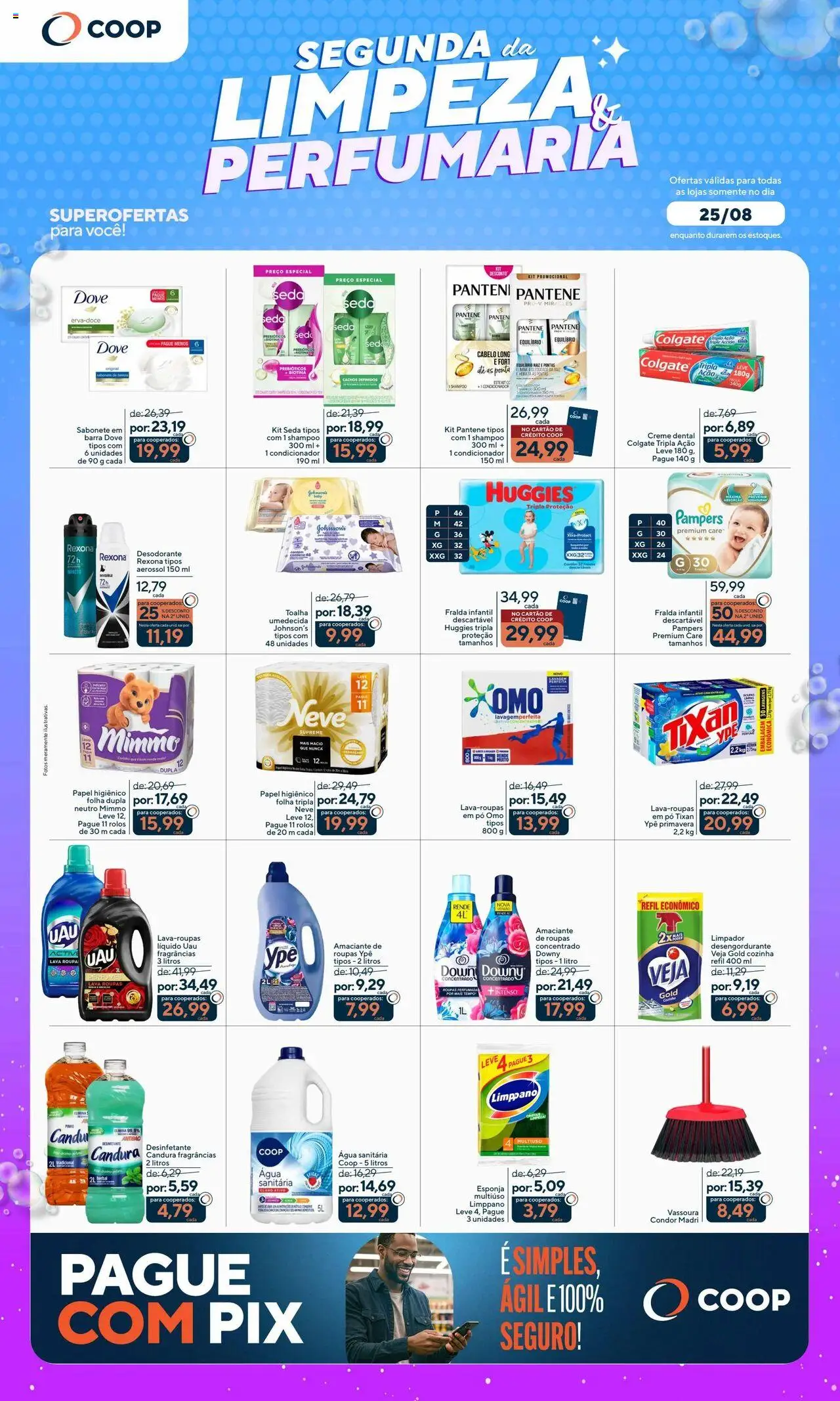 Coop Folheto - válido de 25.08.2025 | Página: 1 | Produtos: Pampers, Esponja, Sal, Água sanitária