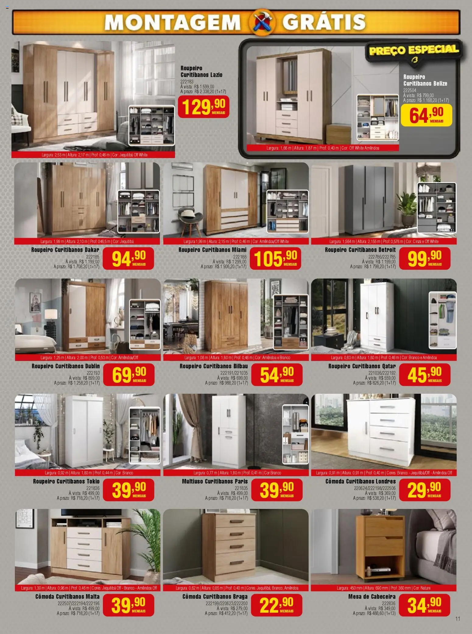 Berlanda Folheto - válido de 01.11.2025 | Página: 11 | Produtos: Cômoda, Mesa de cabeceira, Mesa