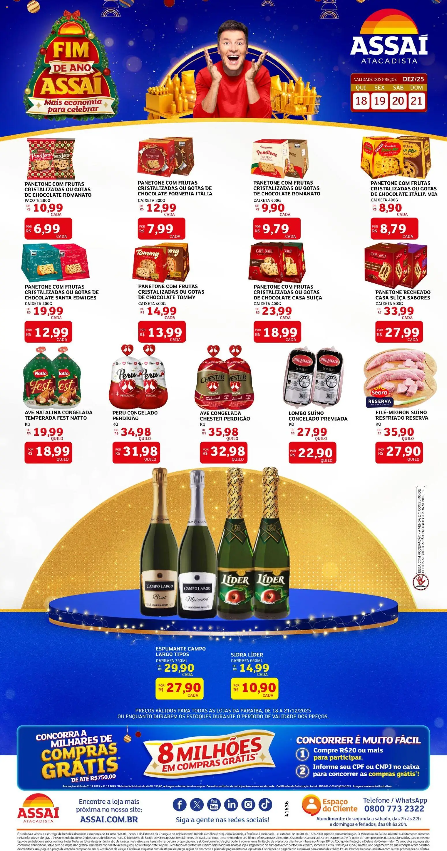 Assaí Atacadista Folheto - válido de 19.12.2025 | Página: 1 | Produtos: Caixa, Chester perdigão, Panetone, Frutas cristalizadas
