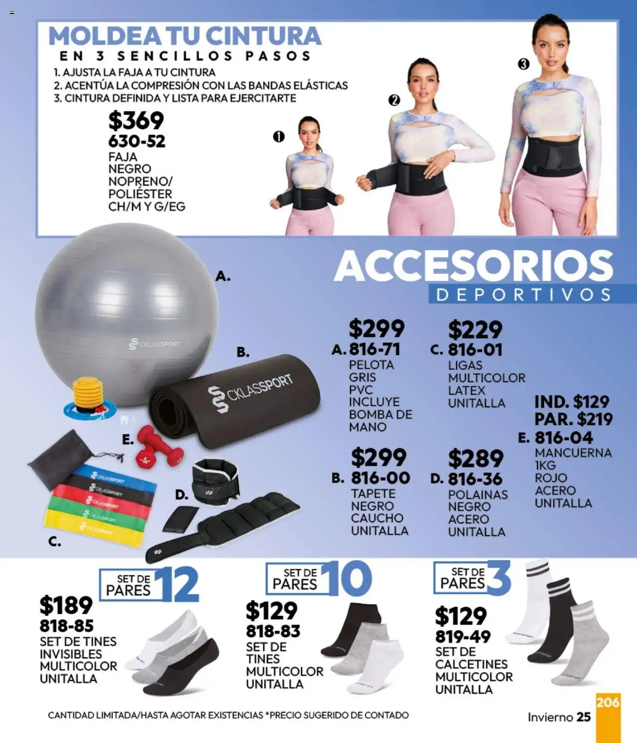 Nuevas ofertas de Cklass válidas en toda la República Mexicana desde el 16.09.2025. ¡Encuentra las mejores ofertas en Cklass - Catálogo Invierno Sportbrands! | Página: 223 | Productos: Pelota, Tapete, Faja