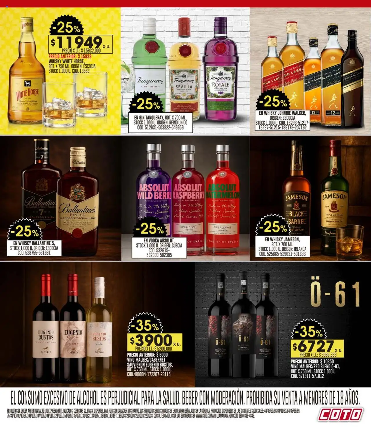 Coto ofertas │ válido desde el 11.08.2025 | Página: 15 | Productos: Vodka, Whisky, Whiskey, Vino