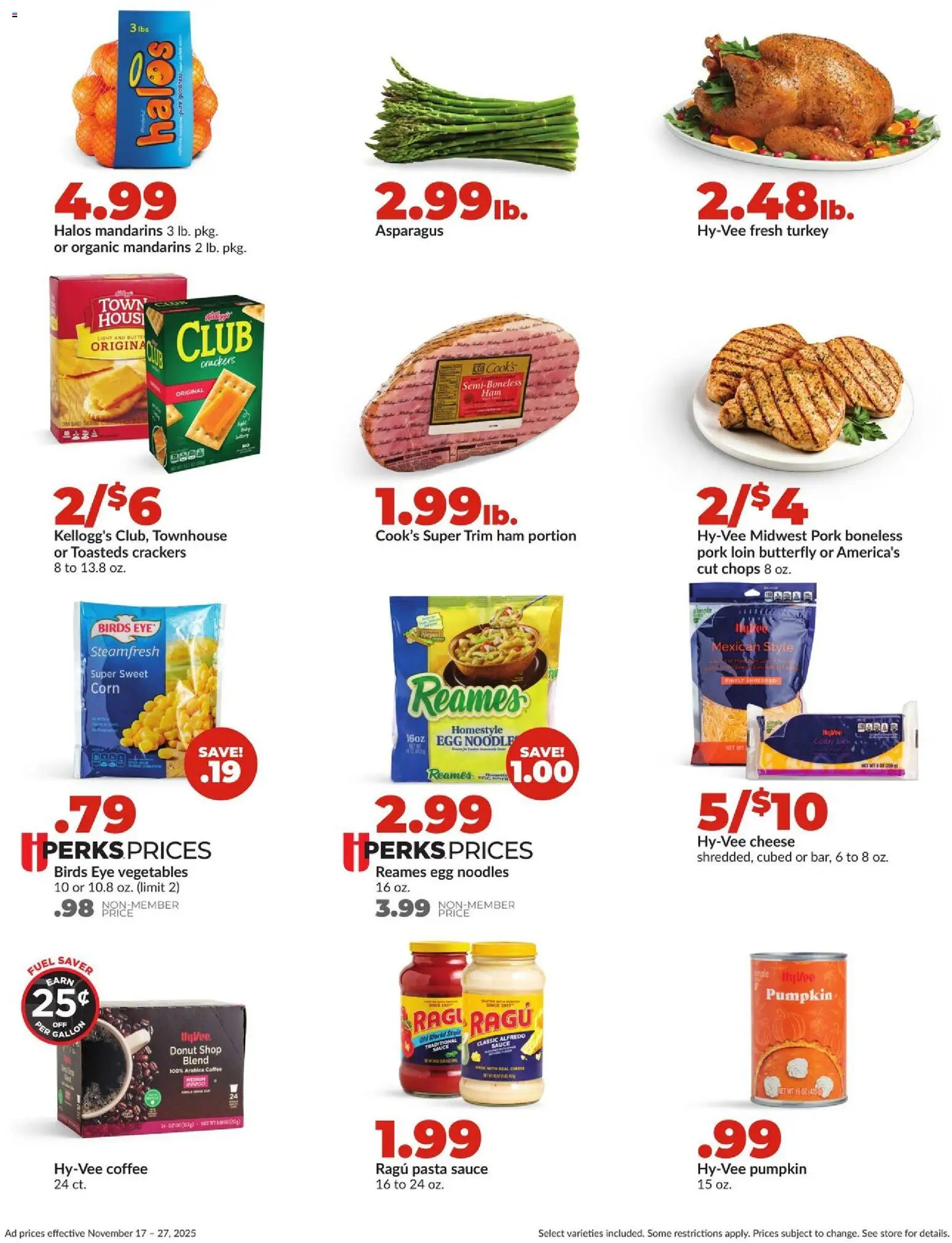 HyVee Weekly Ad - valid from 17.11.2025 | Page: 2 | Products: Asparagus, Trim, Ham, Sauce