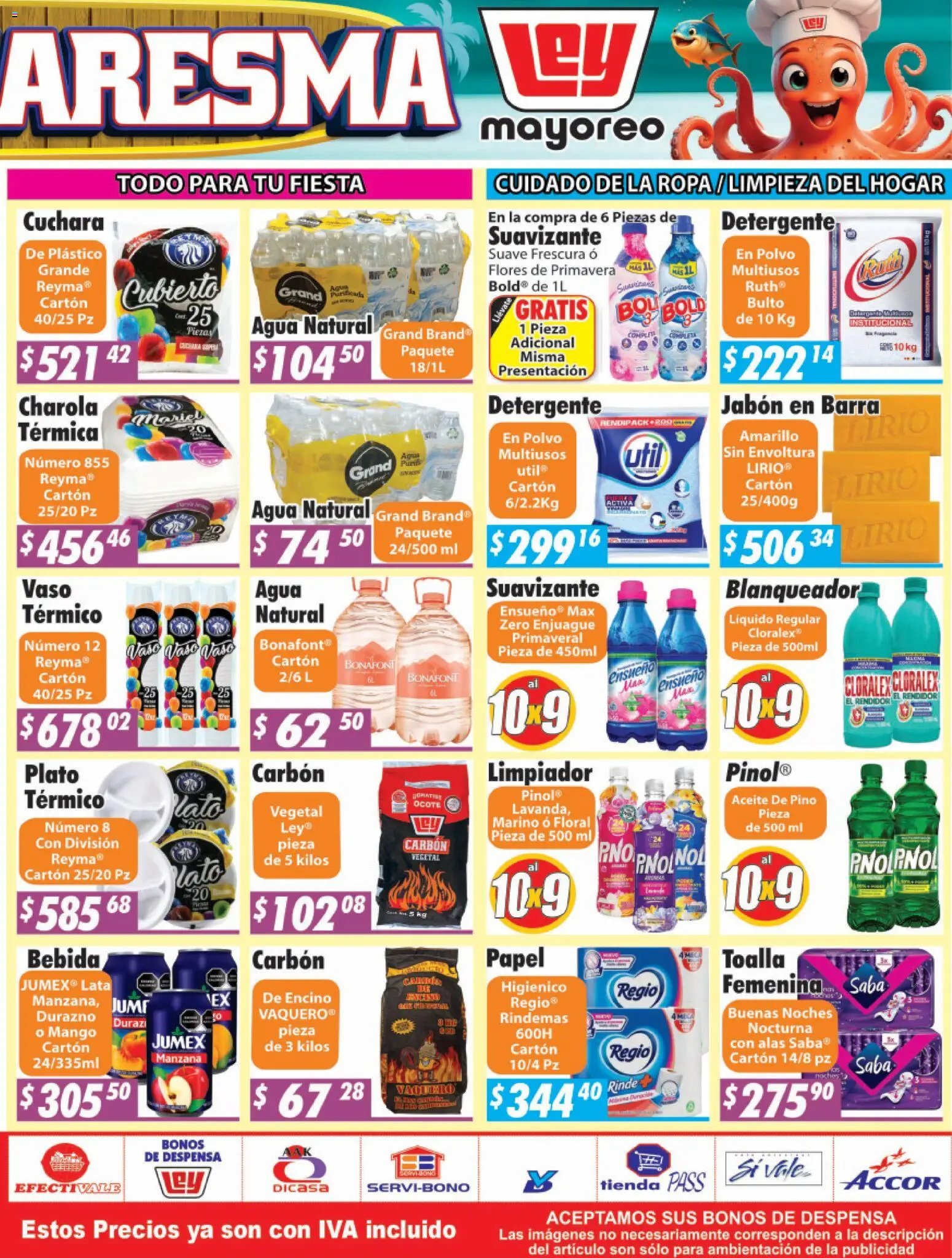 Nuevas ofertas de Casa Ley válidas en toda la República Mexicana desde el 16.02.2026. ¡Encuentra las mejores ofertas en Casa Ley folleto Hermosillo! | Página: 4 | Productos: Agua, Ropa, Despensa, Polvo