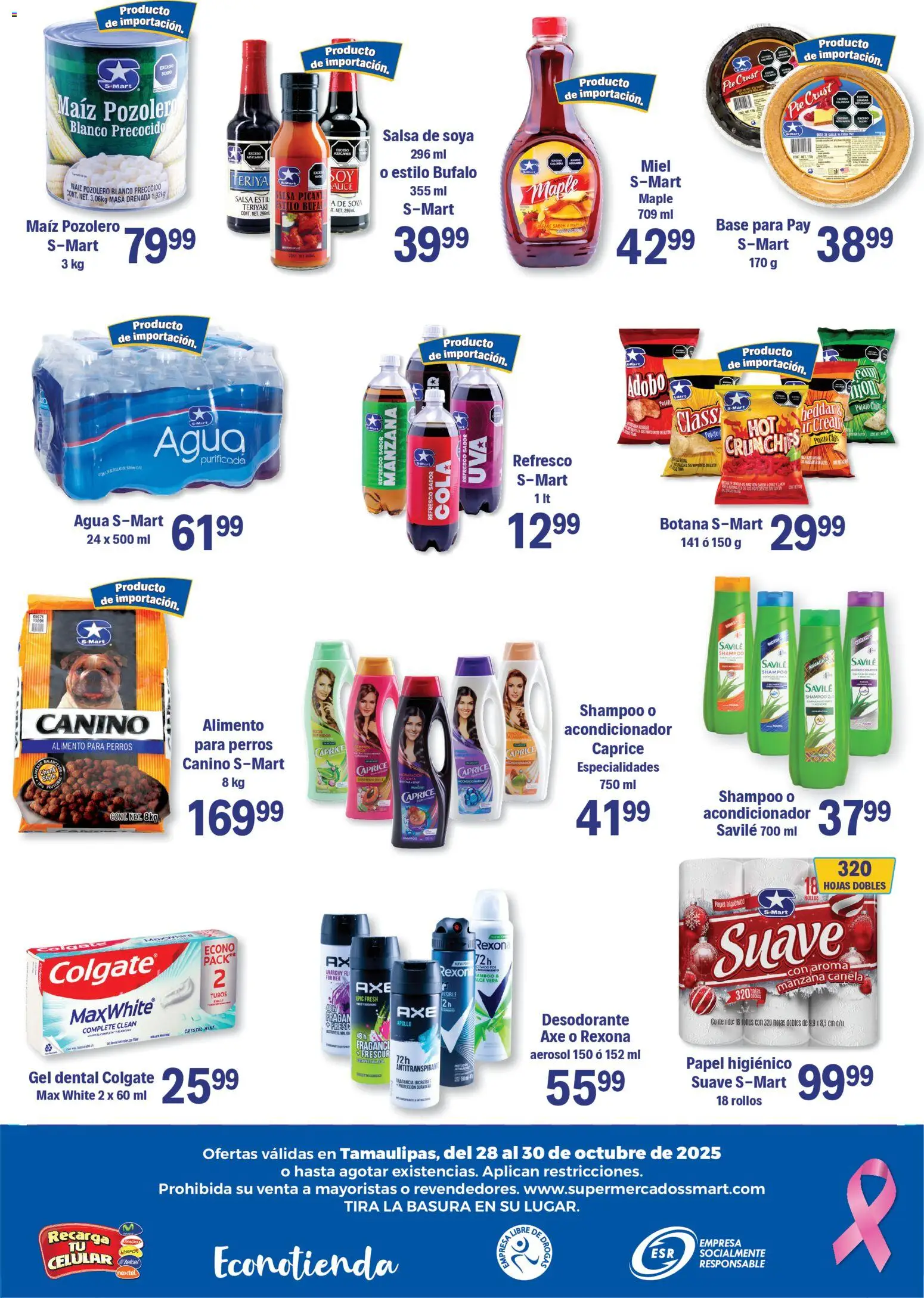 Nuevas ofertas de S-Mart válidas en toda la República Mexicana desde el 28.10.2025. ¡Encuentra las mejores ofertas en S-Mart folleto Nuevo Laredo! | Página: 6 | Productos: Desodorante, Antitranspirante, Maíz, Refresco