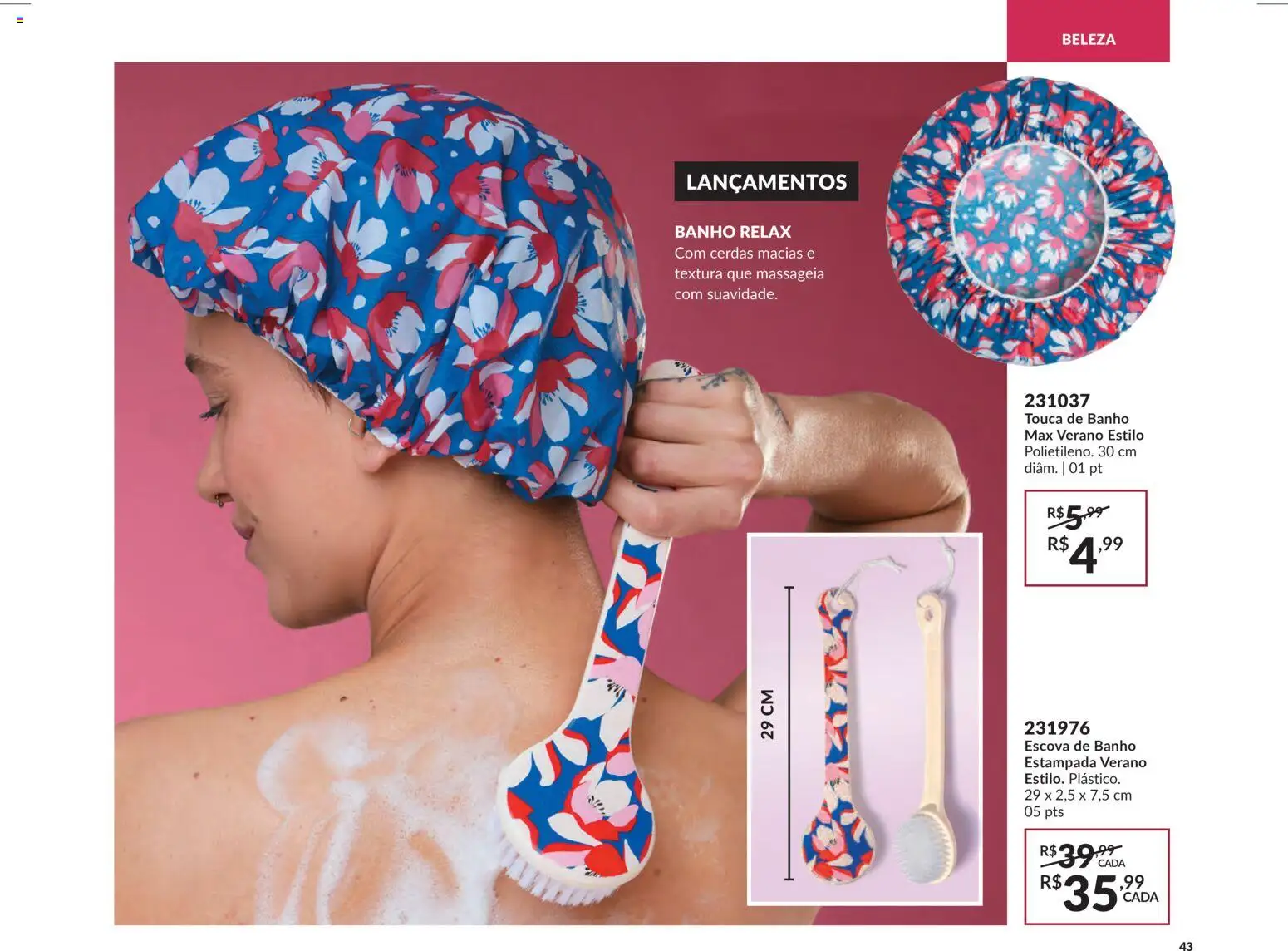 Avon Folheto - válido de 15.01.2026 | Página: 43 | Produtos: Touca, Escova, Touca de banho