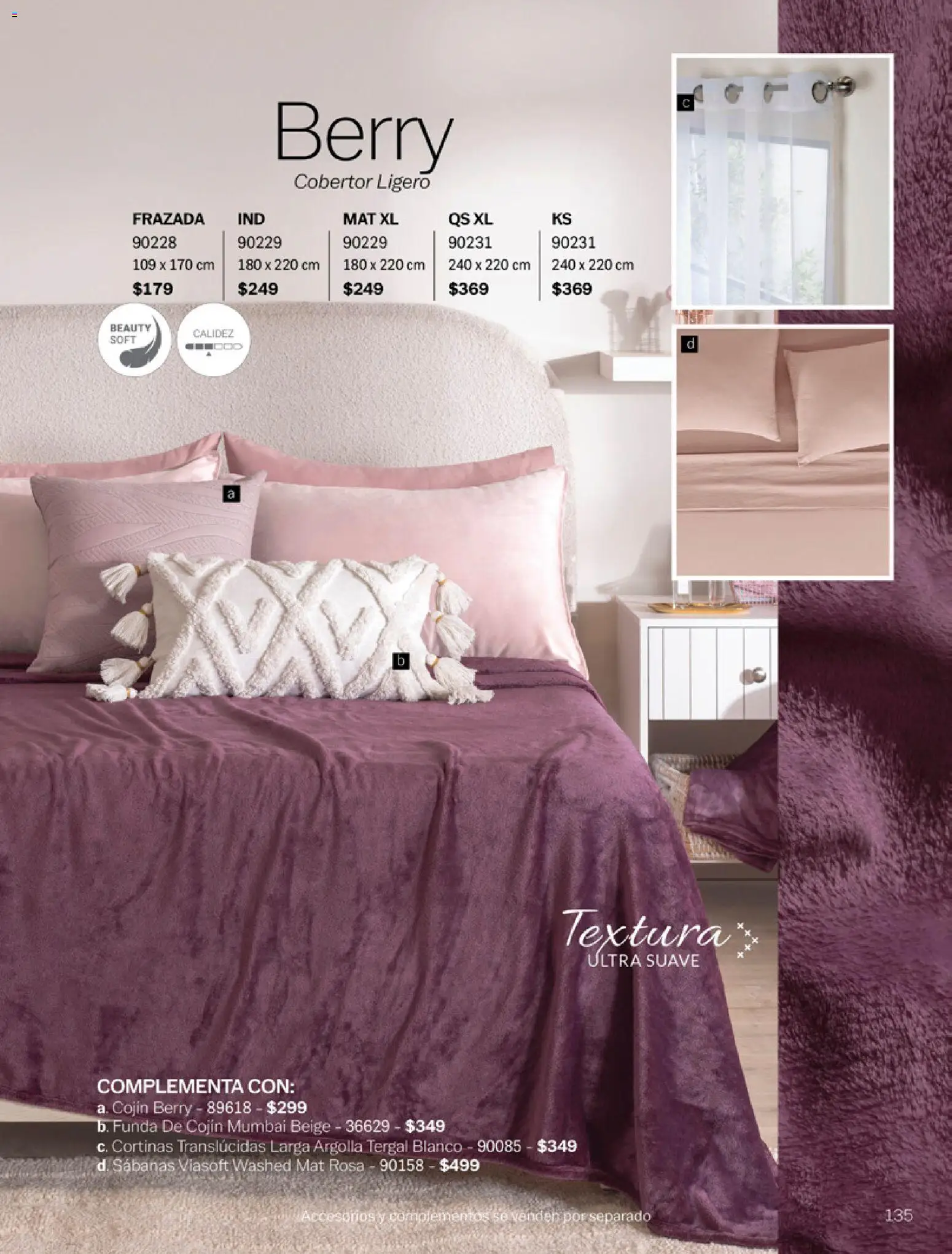 Nuevas ofertas de Vianney válidas en toda la República Mexicana desde el 06.03.2026. ¡Encuentra las mejores ofertas en Vianney catálogo Tu hogar, nuestra pasión! | Página: 137 | Productos: Cobertor, Funda, Sabanas, Cortinas