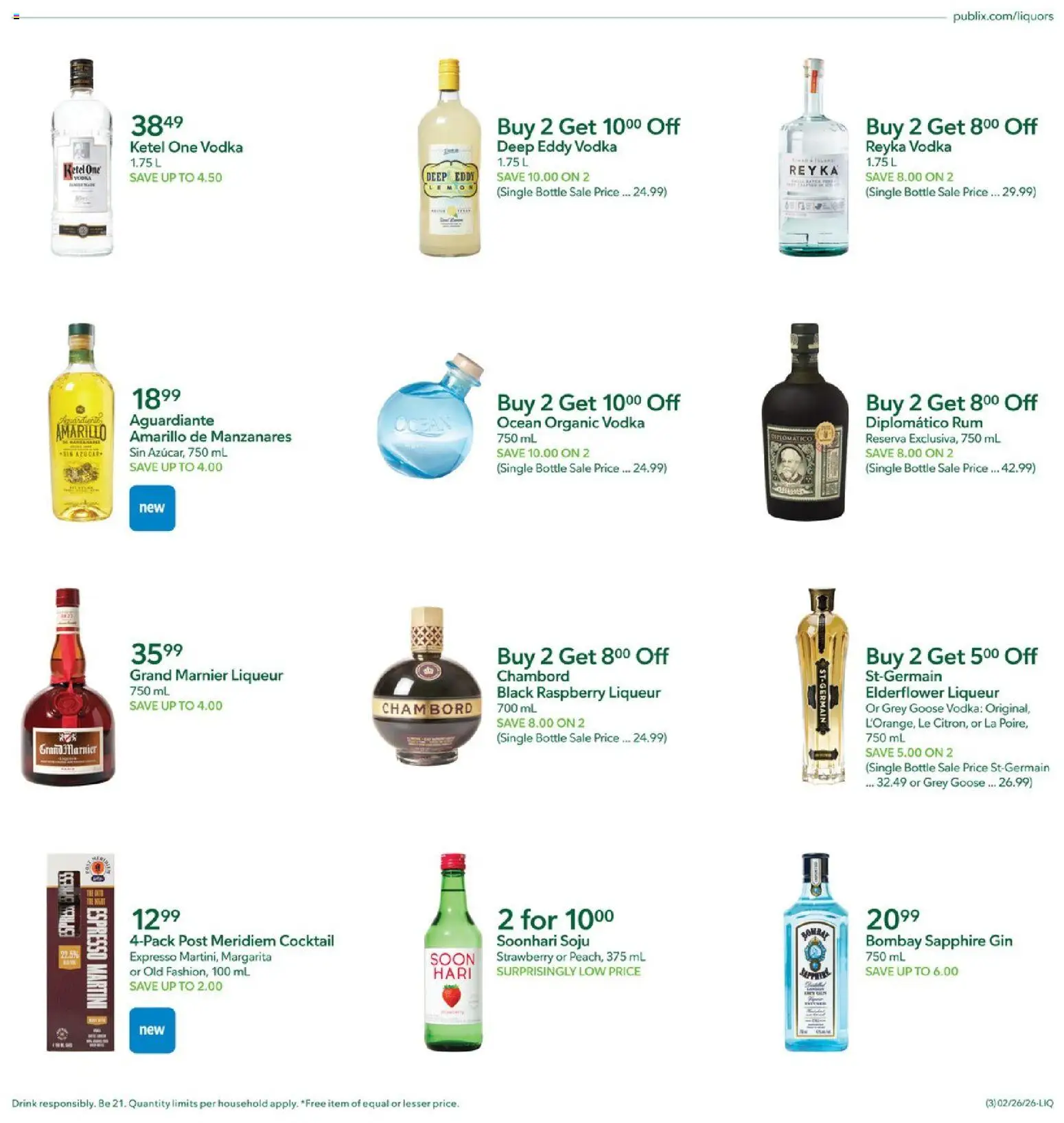Publix Liquor - valid from 26.02.2026 | Page: 3 | Products: Gin, Vodka, Lemon, Raspberry