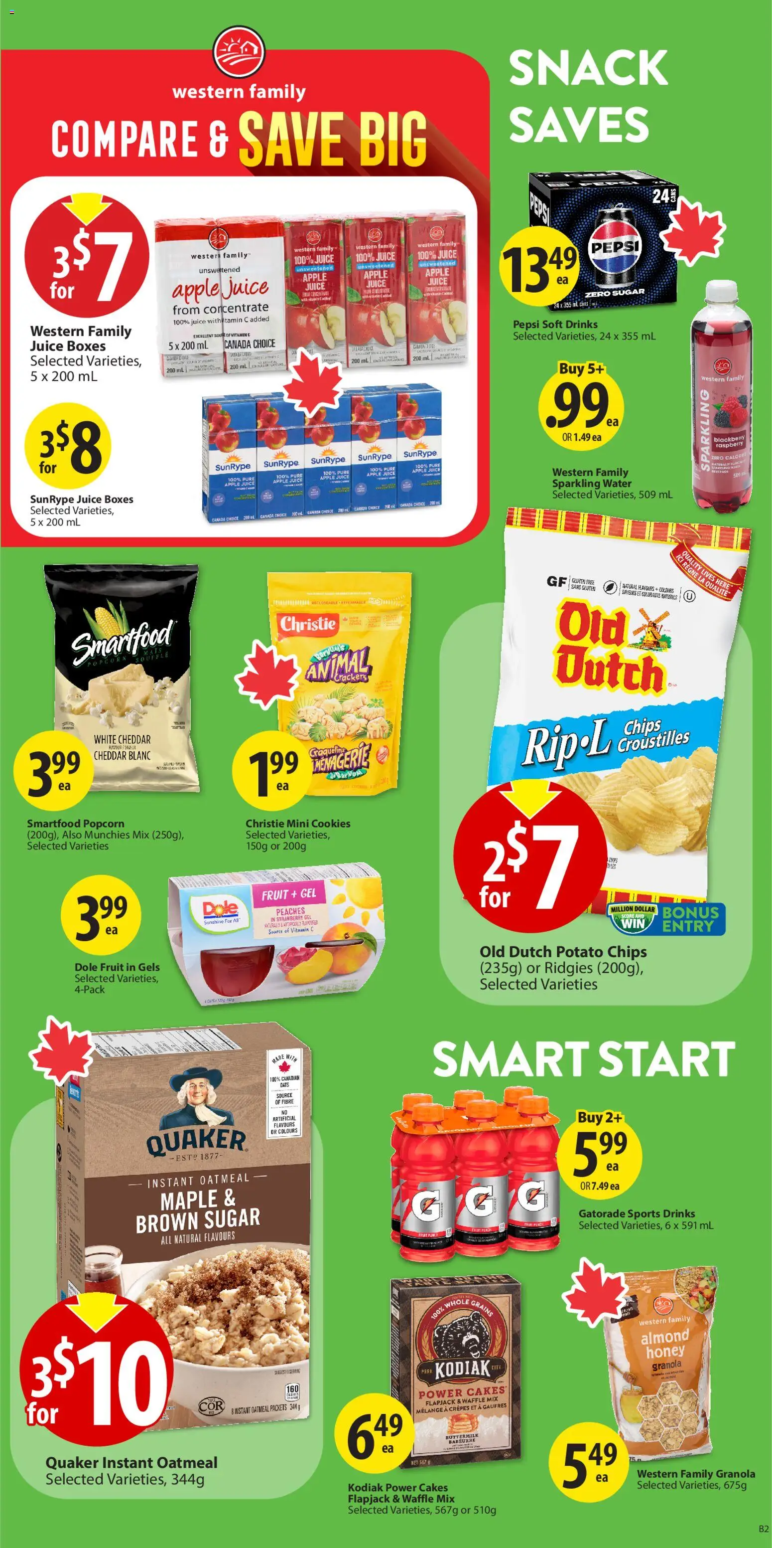 Save on foods flyer valid from 01.01.2026 | Page: 12 | Products: Chips, Cookies, Juice