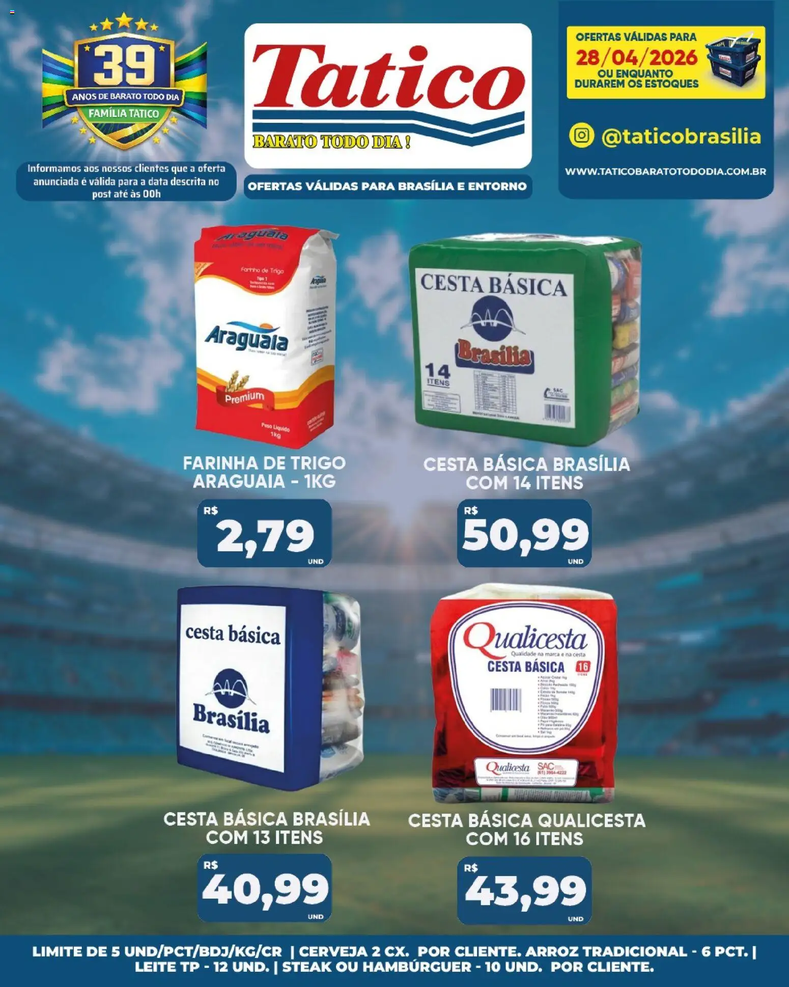 Tatico Folheto - válido de 28.04.2026 | Página: 17 | Produtos: Leite, Cerveja, Arroz, Hambúrguer