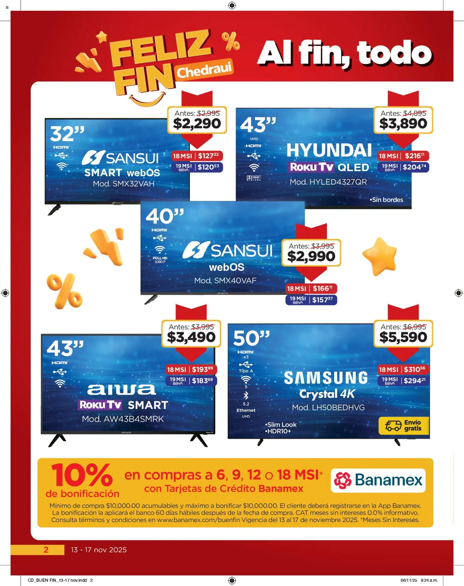 Nuevas ofertas de Chedraui válidas en toda la República Mexicana desde el 13.11.2025. ¡Encuentra las mejores ofertas en Chedraui Buen Fin! | Página: 2 | Productos: Banco