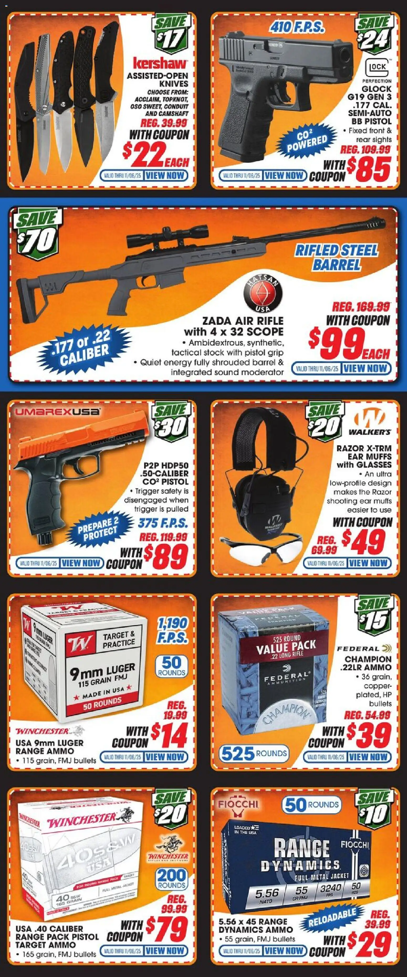 Big 5 Sporting Goods Weekly Ad - valid from 31.10.2025 | Page: 6 | Products: Jacket, Glasses, Ammo, Rifle