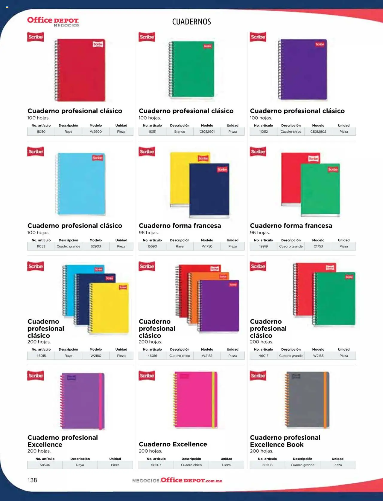 Nuevas ofertas de Office Depot válidas en toda la República Mexicana desde el 09.01.2025. ¡Encuentra las mejores ofertas en Office Depot catálogo 2025! | Página: 140 | Productos: Cuadro, Cuaderno