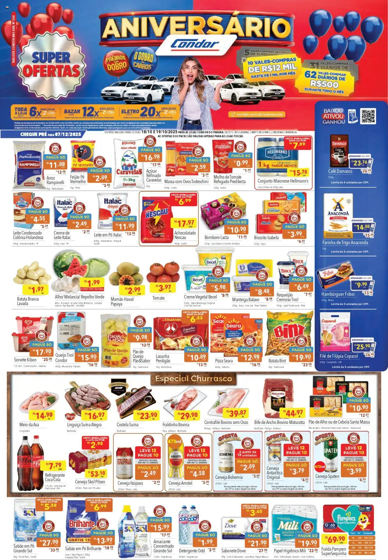 Supermercados Condor Folheto - válido de 18.10.2025 | Página: 1 | Produtos: Ovos, Creme, Bombom, Requeijão