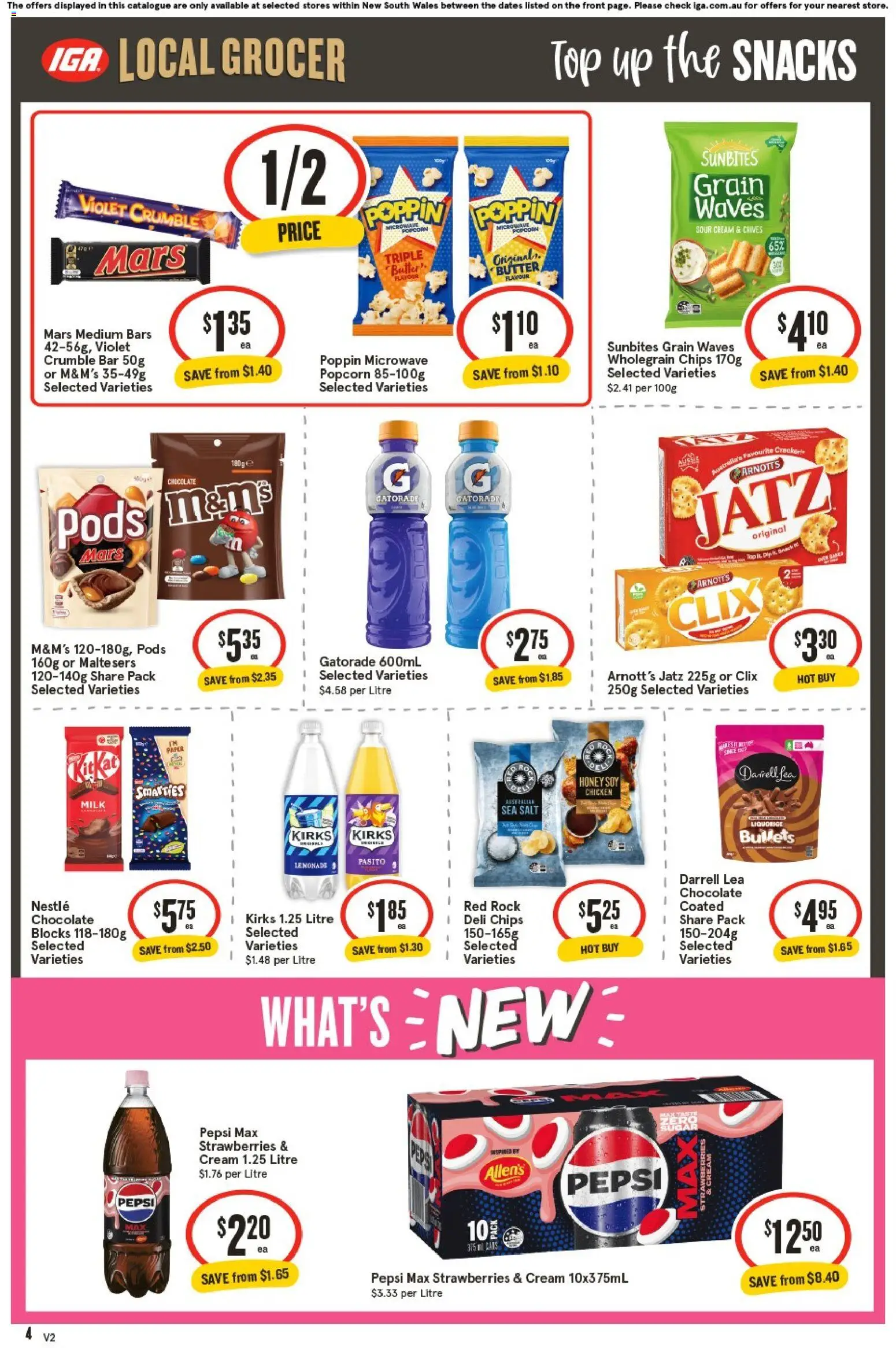 IGA catalogue - valid from 07.01.2026 | Page: 4 | Products: Milk, Butter, Honey, Pepsi Max