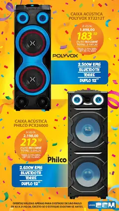 Lojas Cem - Ofertas atuais - Pré-Visualização do folheto da loja Lojas Cem, válido de 02.02.2026 | Página: 62 | Produtos: Caixa acústica, Caixa, Carne