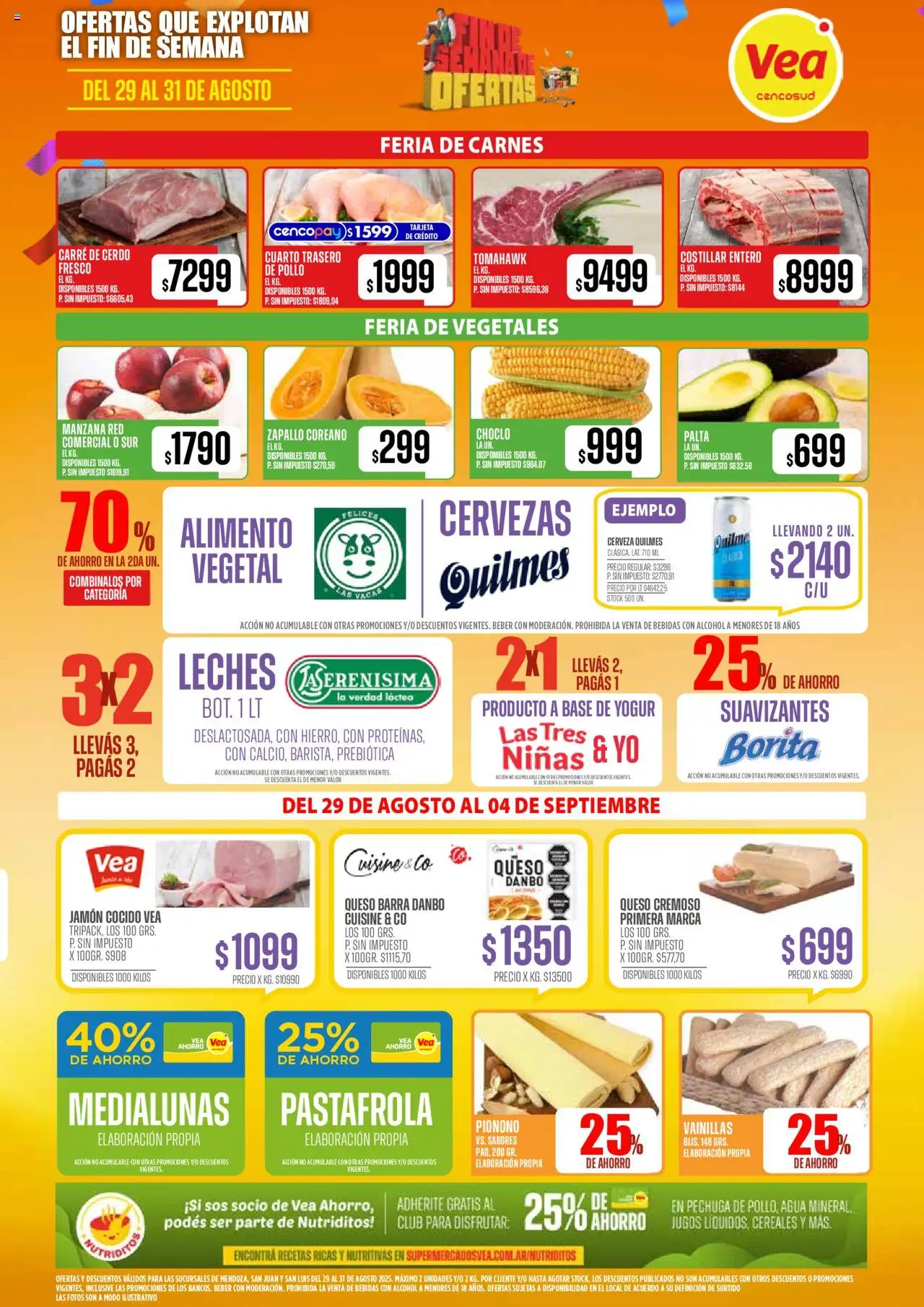 Vea ofertas - Mendoza │ válido desde el 29.08.2025 | Página: 2 | Productos: Pollo, Choclo, Jamón cocido, Yogur