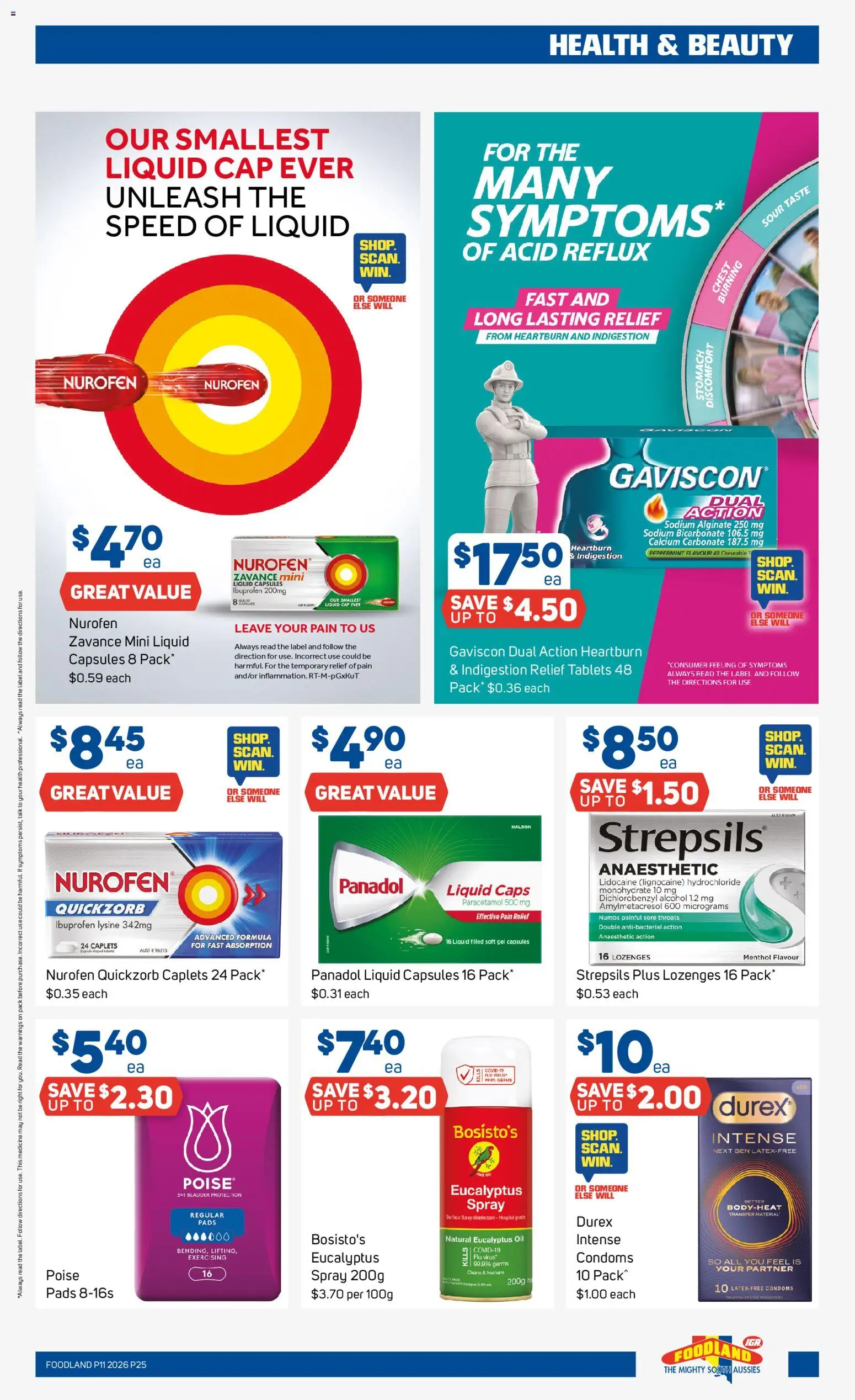 Foodland catalogue - valid from 11.03.2026 | Page: 25 | Products: Oil, Cap, Tablets, Pain relief