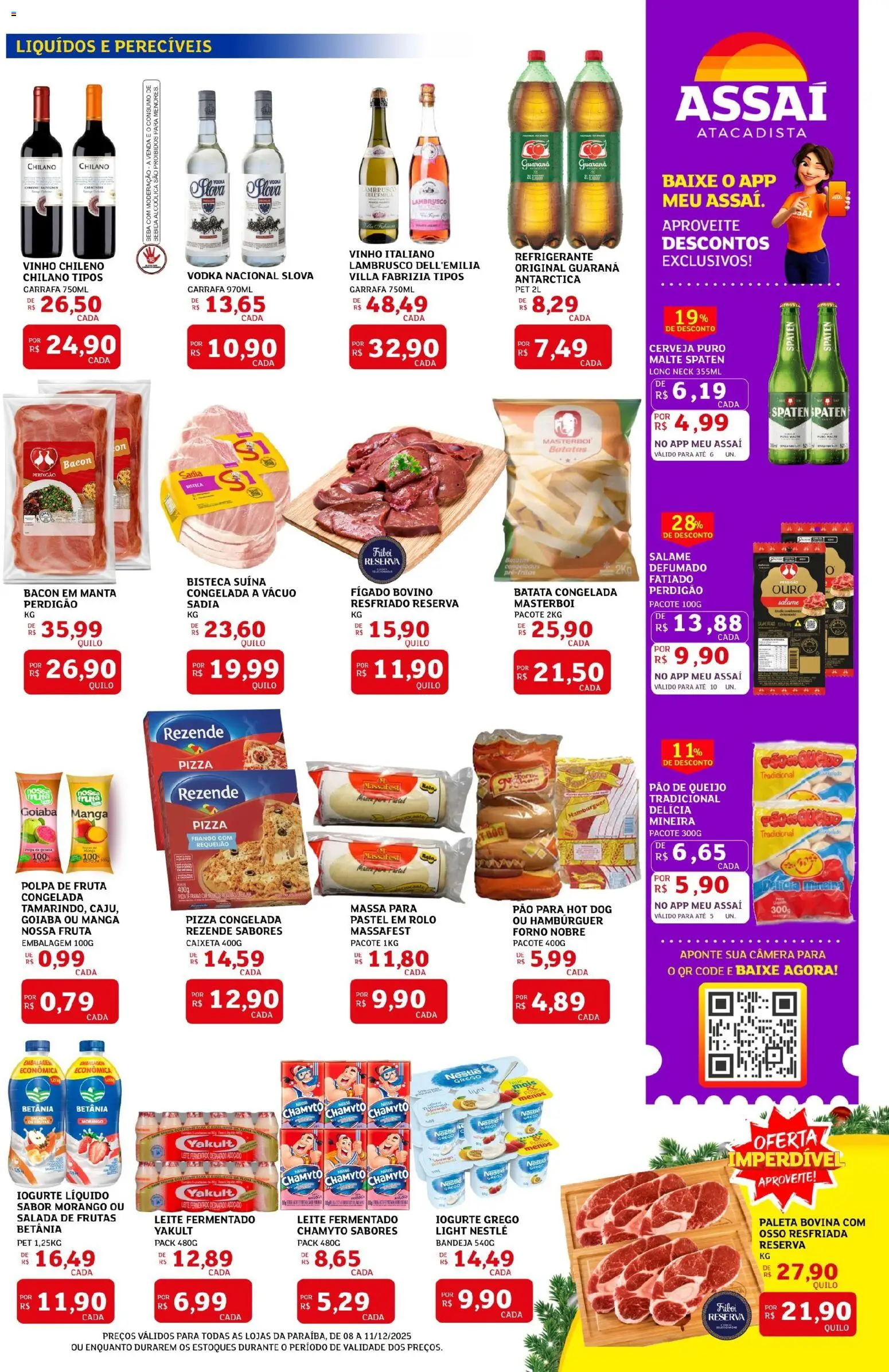 Assaí Atacadista Folheto - válido de 08.12.2025 | Página: 3 | Produtos: Rolo, Iogurte, Salada, Câmera