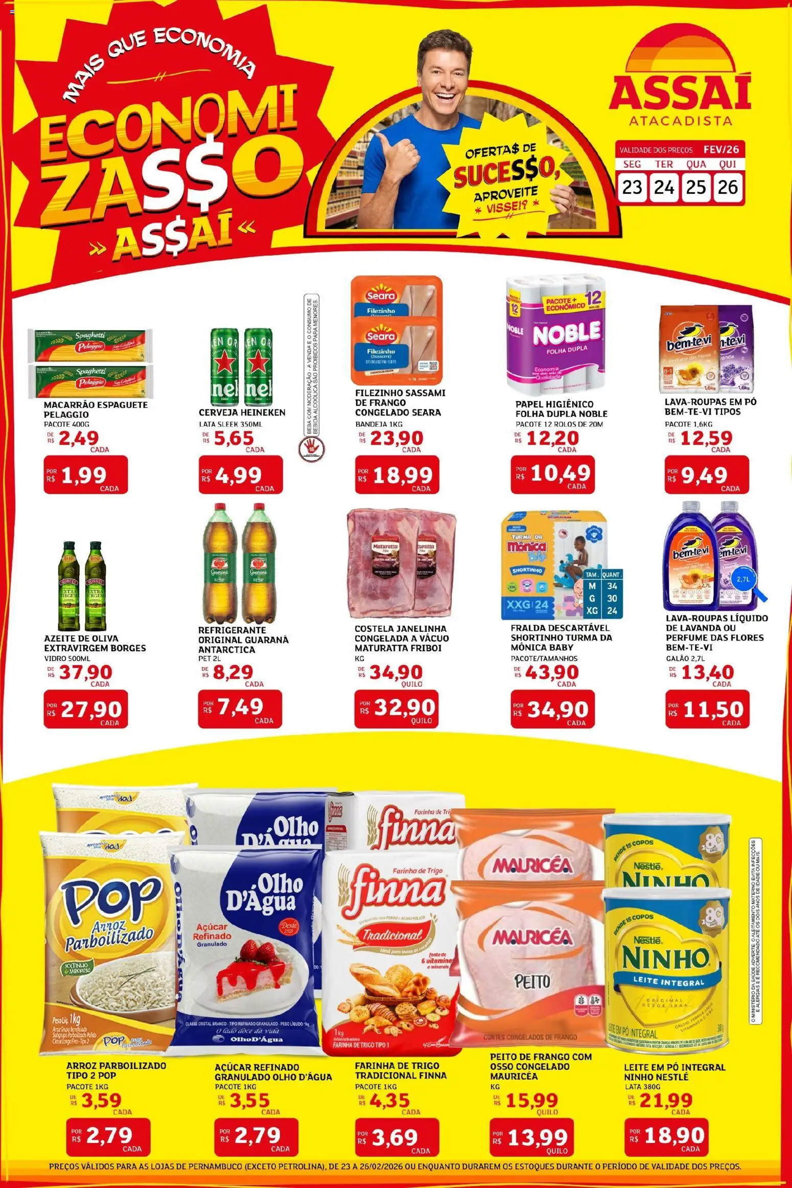 Assaí Atacadista Folheto - válido de 23.02.2026 | Página: 1 | Produtos: Perfume, Bebida, Açúcar, Frango