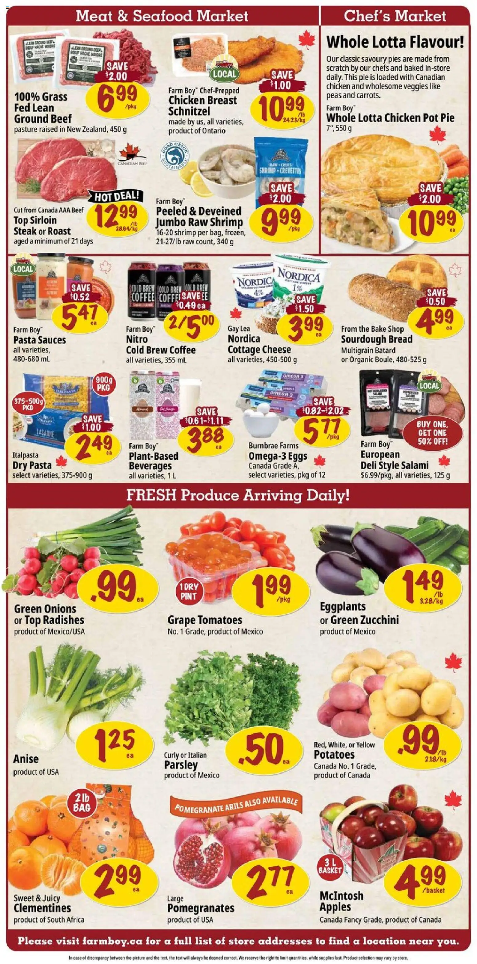 Farm Boy flyer valid from 20.11.2025 | Page: 2 | Products: Beef, Cottage cheese, Bread, Coffee