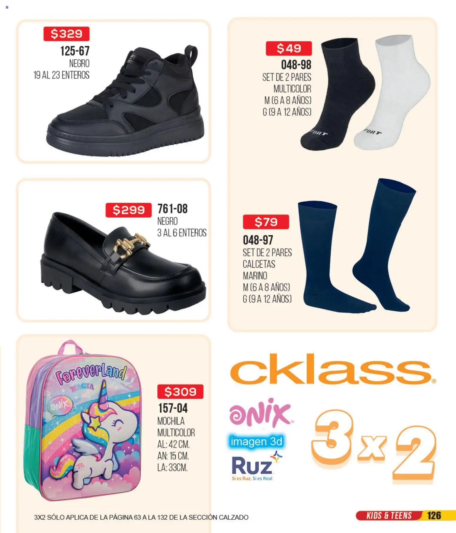 Nuevas ofertas de Cklass válidas en toda la República Mexicana desde el 14.04.2026. ¡Encuentra las mejores ofertas en Cklass catálogo 3X2 Digital Calzado! | Página: 127 | Productos: Calcetas, Mochila