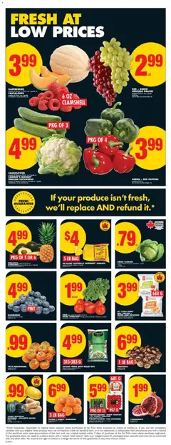 Preview of RASPBERRIES, product of Mexico, or USA, no. 1 grade, or CANTALOUPE product of USA, no. 1, 6 OZ CLAMSHELL from shop No Frills valid from 13.11.2025 | Page: 2