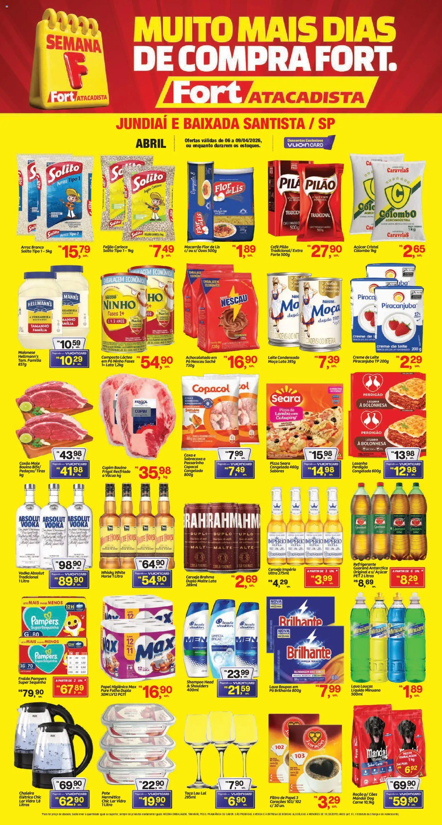 Fort Atacadista Folheto - válido de 06.04.2026 | Página: 1 | Produtos: Filtro de papel, Macarrão, Catupiry, Creme