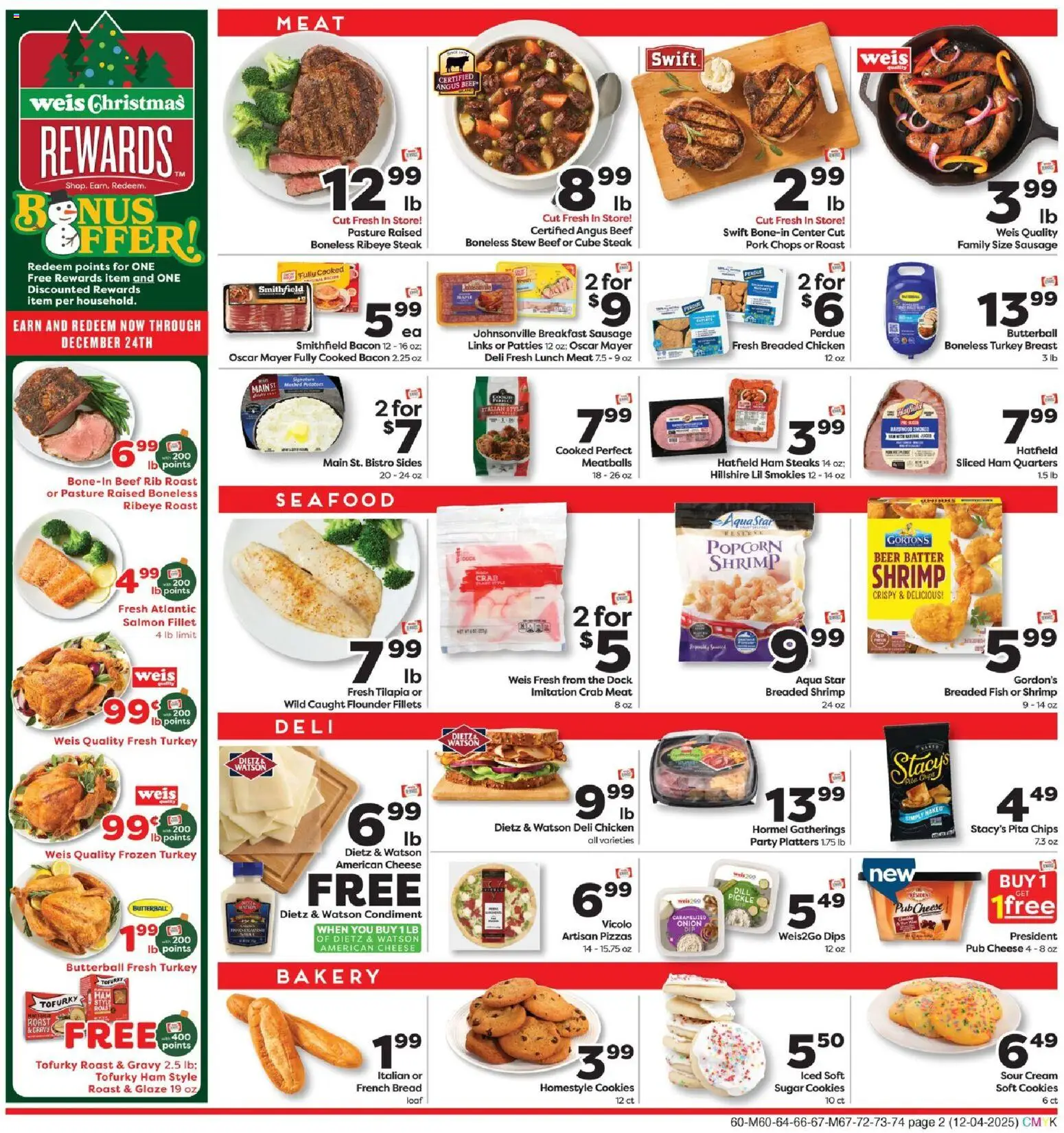 Weis Weekly Circular - WV - valid from 04.12.2025 | Page: 2 | Products: Bakery, Pork, Sour cream, Sausage
