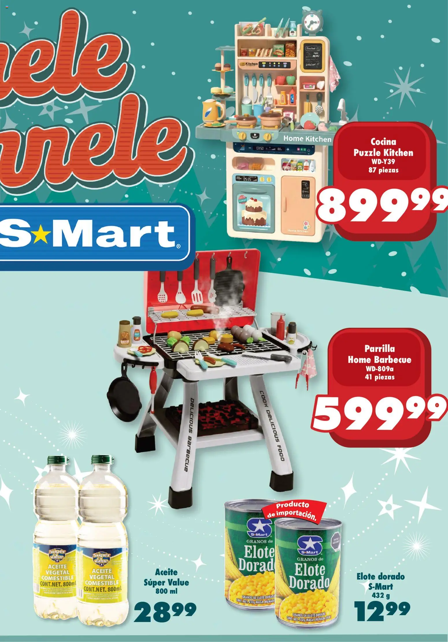 Nuevas ofertas de S-Mart válidas en toda la República Mexicana desde el 09.12.2025. ¡Encuentra las mejores ofertas en S-Mart folleto Monterrey! | Página: 3 | Productos: Aceite, Pizza, Cocina, Parrilla