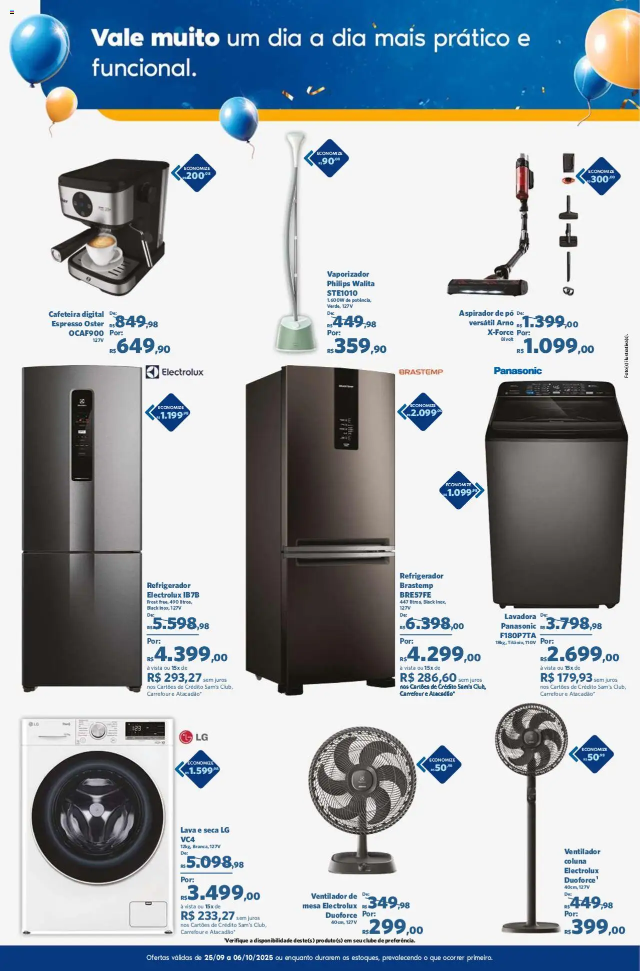 Sam's Club Folheto - válido de 25.09.2025 | Página: 16 | Produtos: Refrigerador, Pó, Cafeteira, Mesa