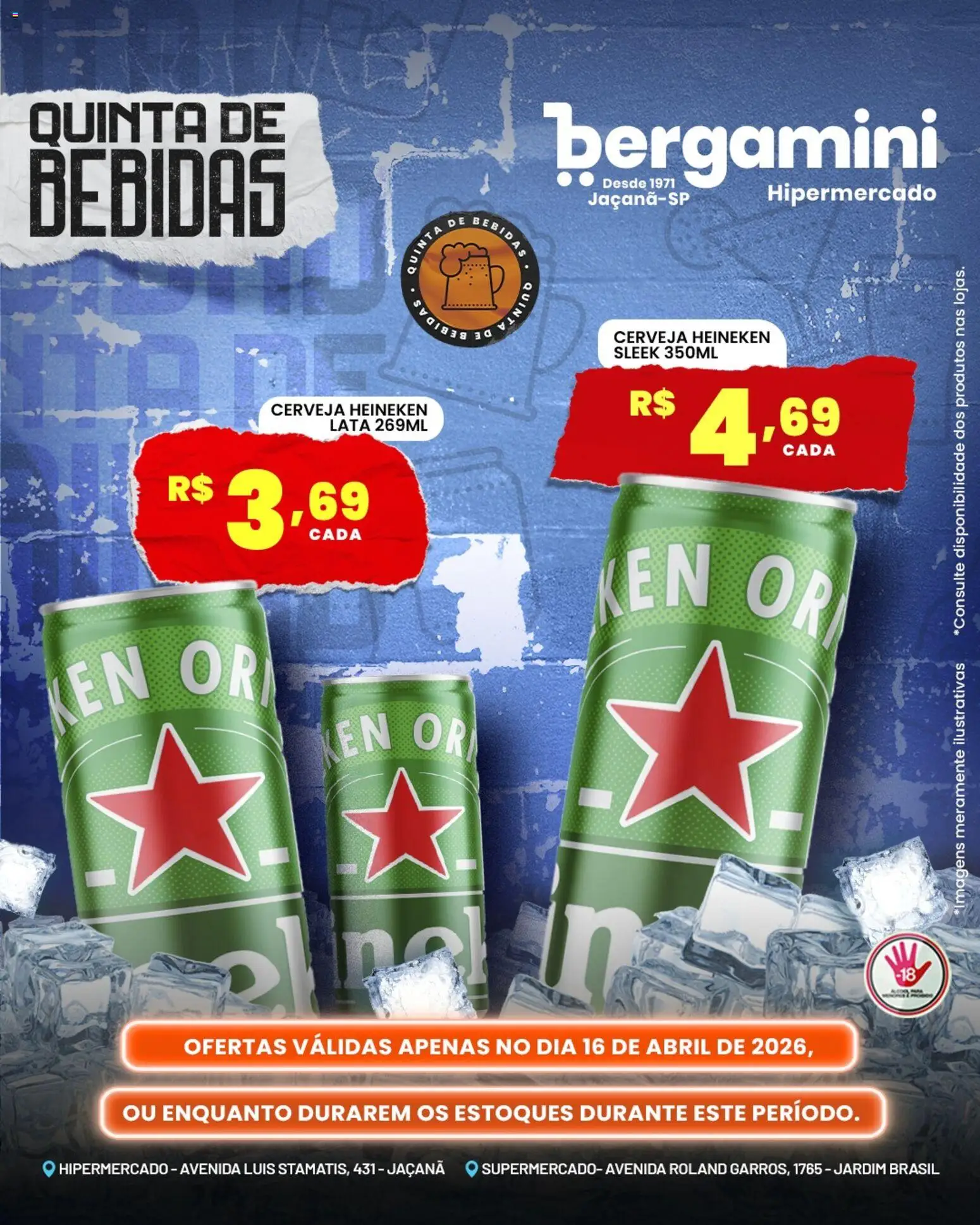 Supermercado Bergamini Folheto - válido de 16.04.2026 | Página: 5 | Produtos: Cerveja, Cerveja Heineken, Heineken
