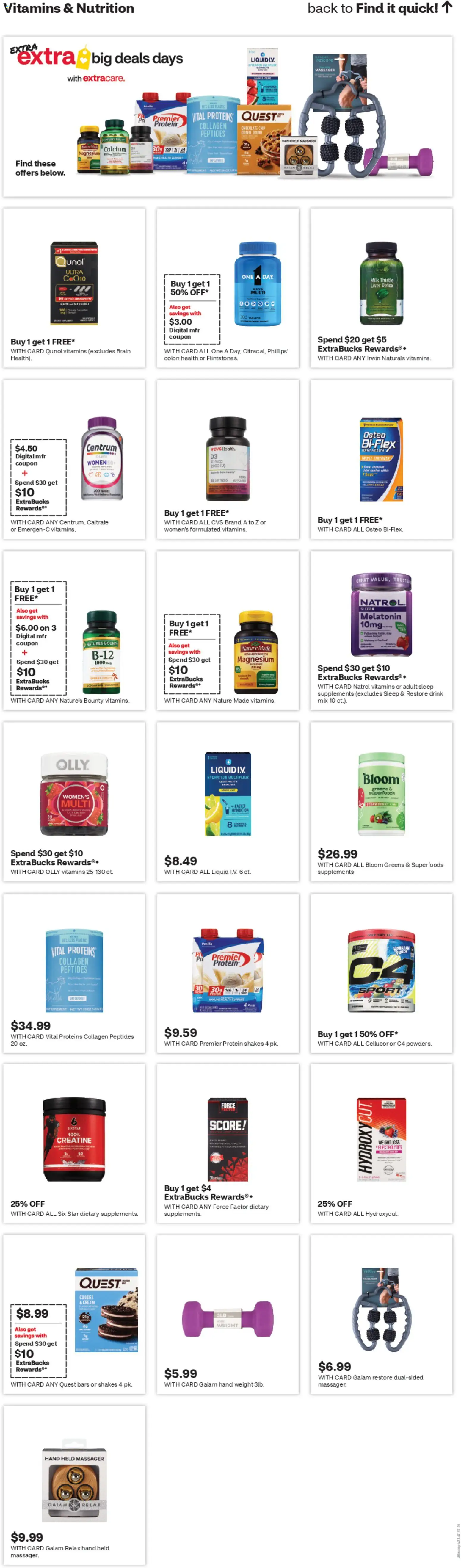 CVS Pharmacy Weekly Ad - PA - valid from 11.01.2026 | Page: 8 | Products: Creatine, Milk, Greens, Weight