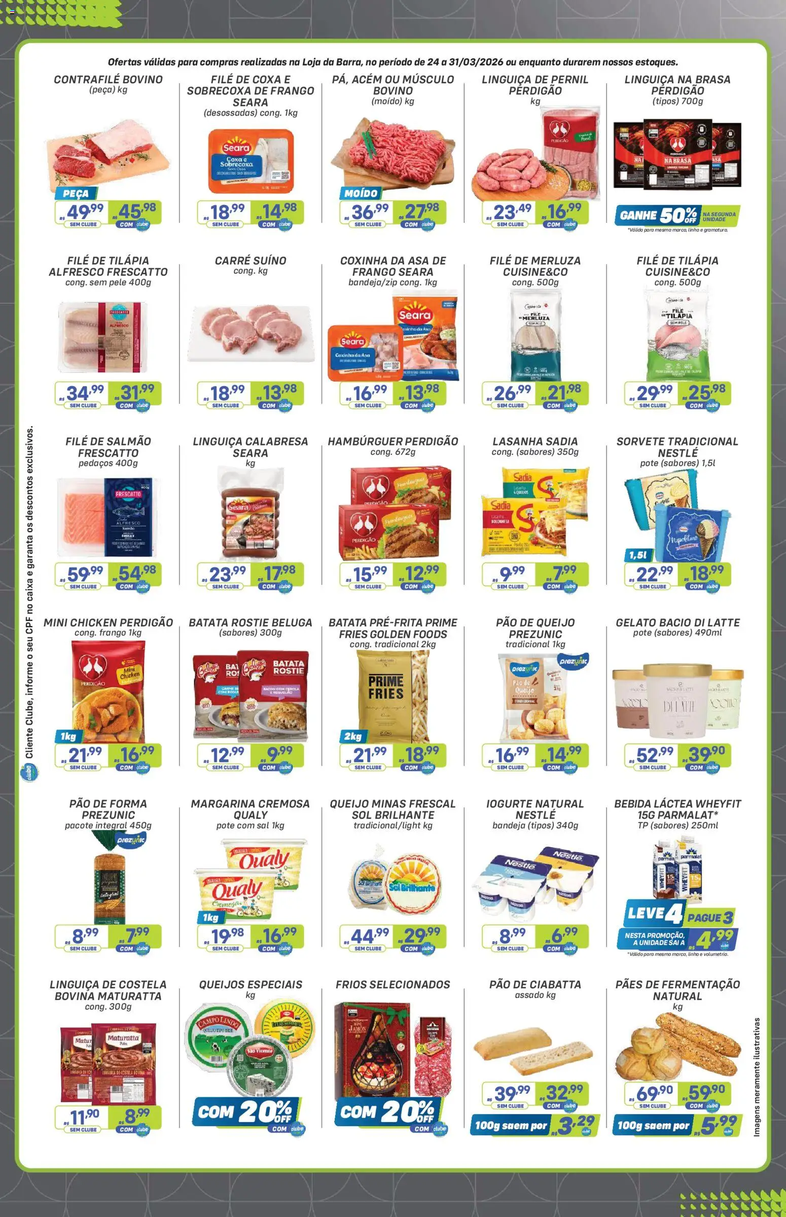 Prezunic Folheto - válido de 03.03.2026 | Página: 3 | Produtos: Caixa, Hambúrguer, Batata, Pão de queijo