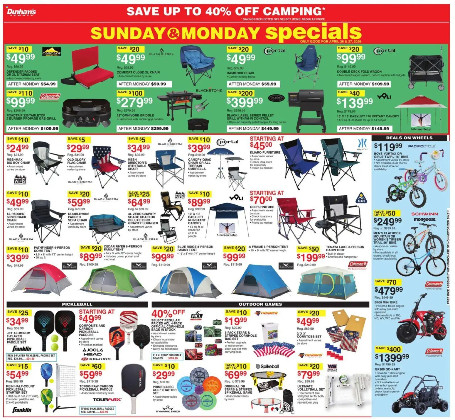 Dunham's Sports Weekly Ad - valid from 25.04.2026 | Page: 10 | Products: Table, Chair, Tent, Grill