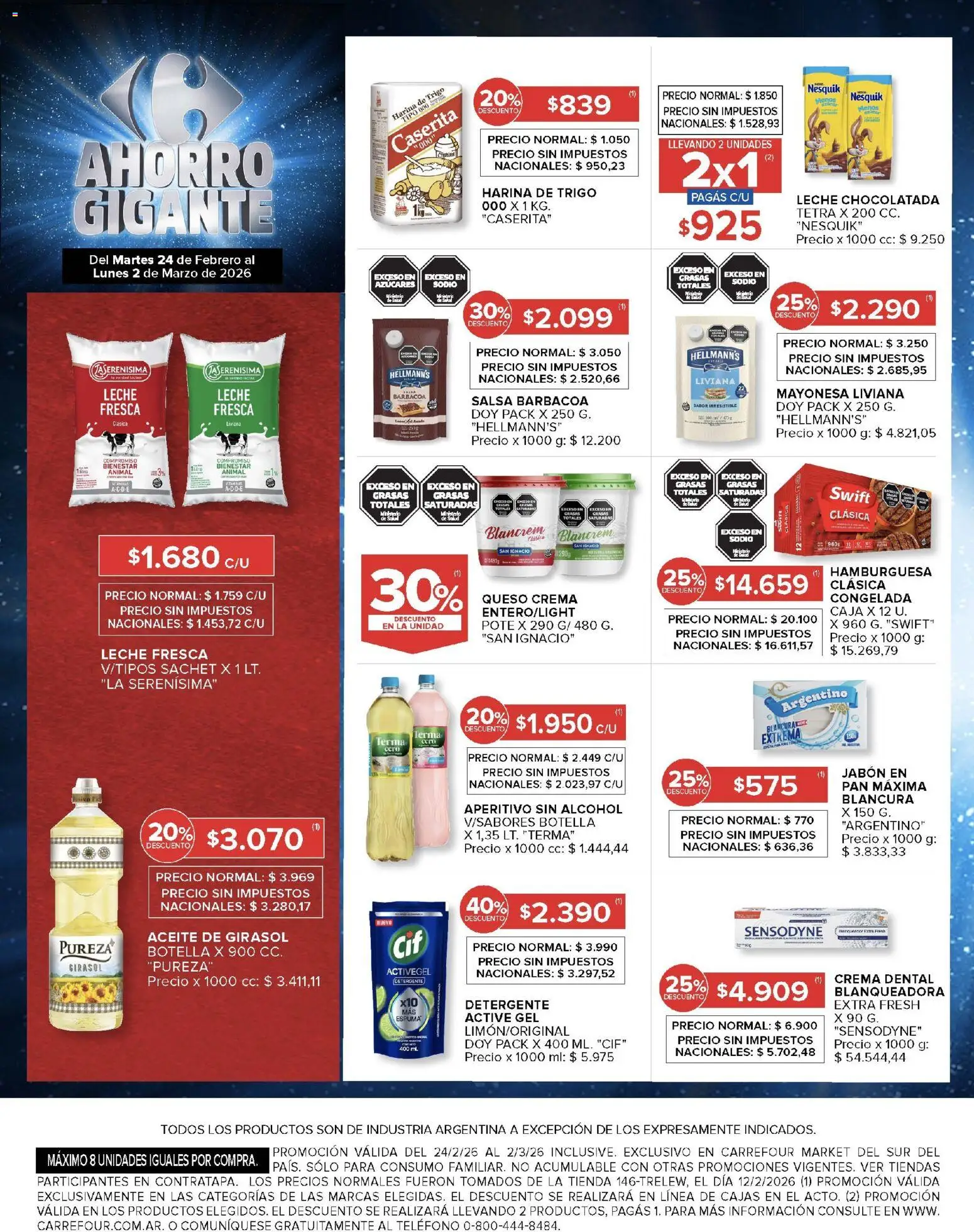 Carrefour Market catálogo │ válido desde el 24.02.2026 | Página: 12 | Productos: Aceite, Queso crema, Jabón, Espuma