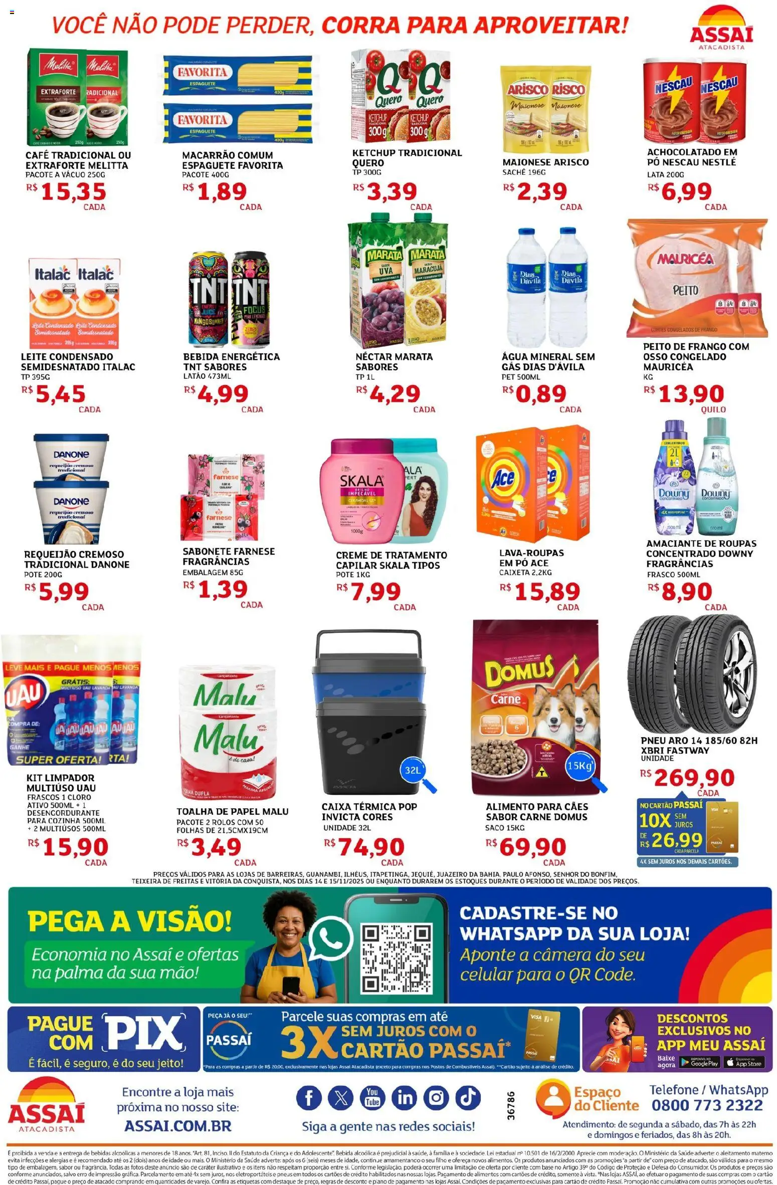 Assaí Atacadista Folheto - válido de 14.11.2025 | Página: 2 | Produtos: Caixa térmica, Cloro, Base, Maionese