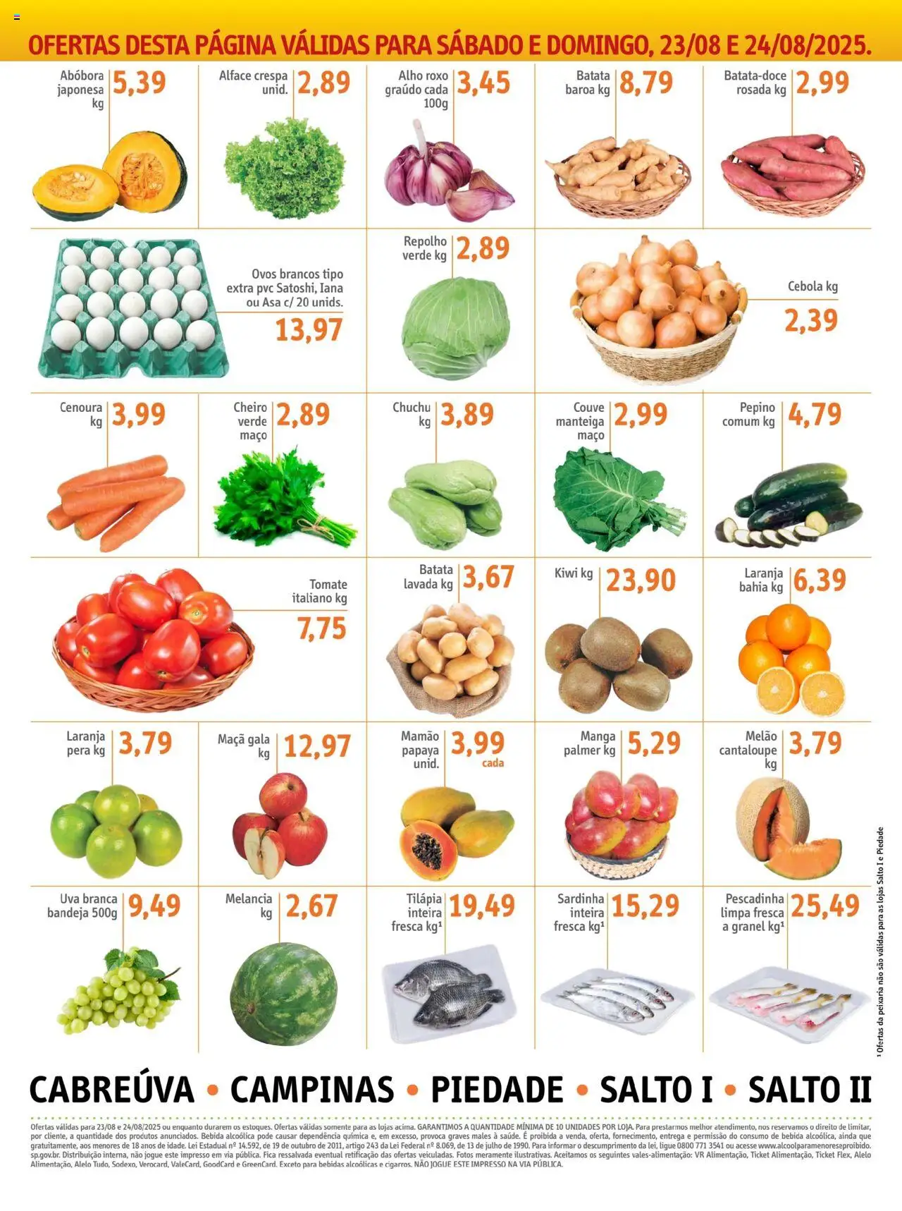 Sonda Folheto - válido de 22.08.2025 | Página: 7 | Produtos: Chuchu, Cebola, Tilápia, Alface