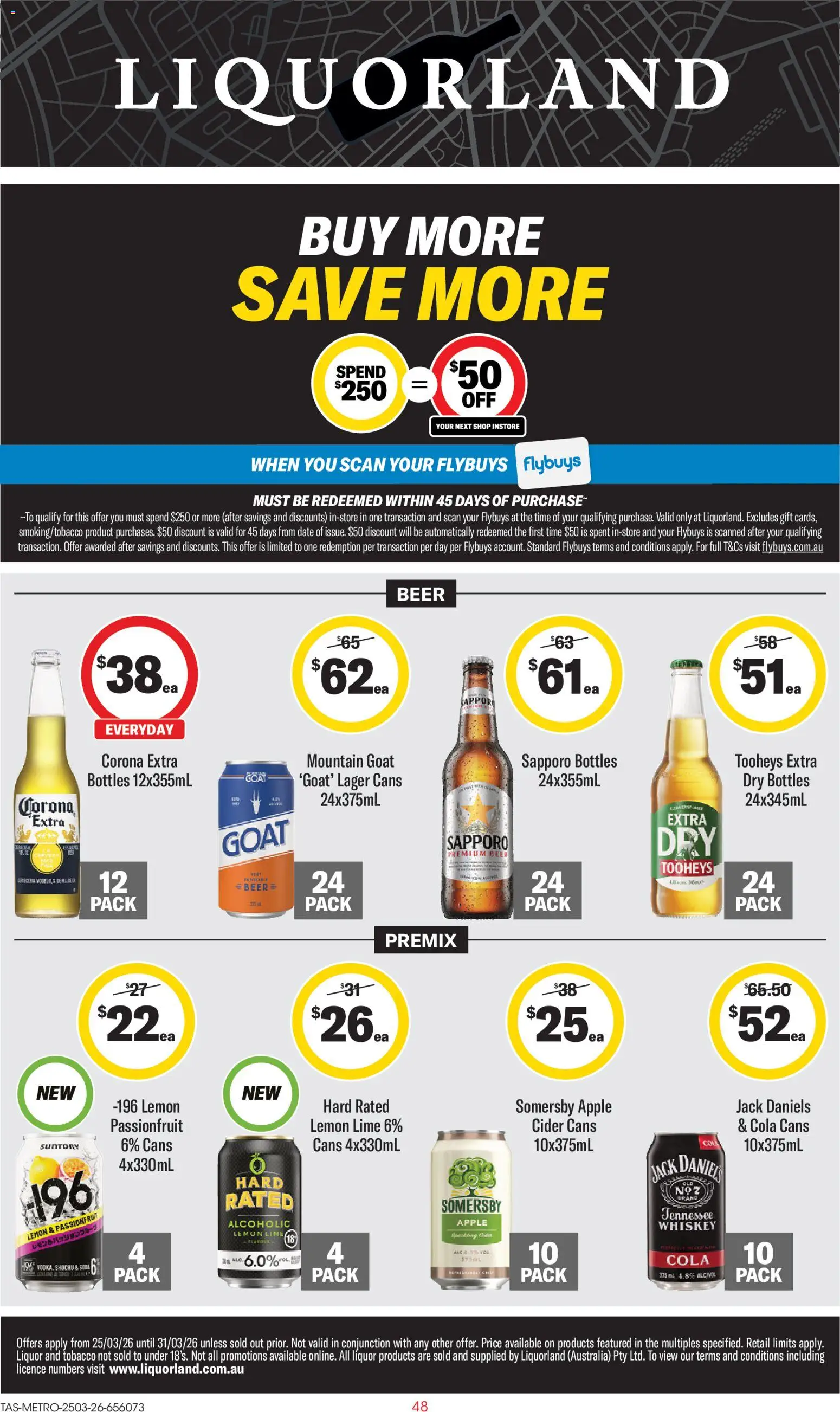 Coles catalogue - valid from 25.03.2026 | Page: 48 | Products: Whiskey, Lemon, Lime, Date