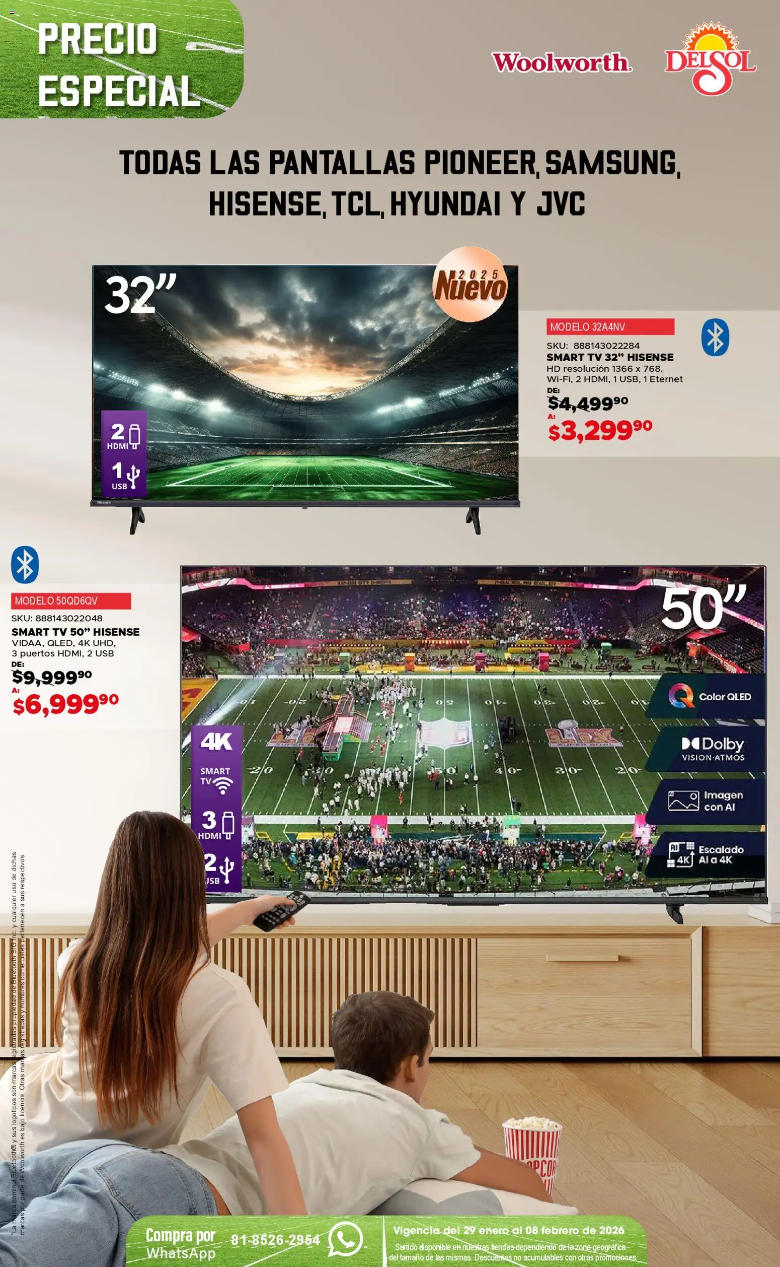 Nuevas ofertas de Del Sol y Woolworth válidas en toda la República Mexicana desde el 29.01.2026. ¡Encuentra las mejores ofertas en Del Sol y Woolworth catálogo Ofertas de Campeonato! | Página: 5 | Productos: Usb, Pantallas