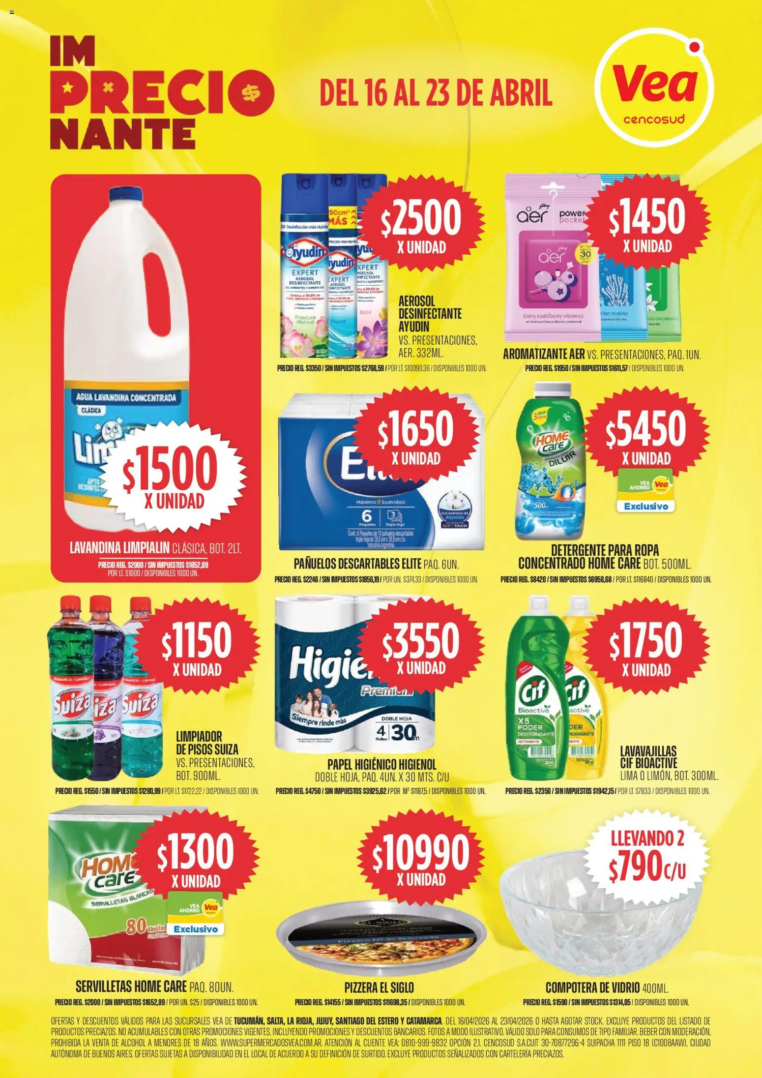 Vea ofertas │ válido desde el 16.04.2026 | Página: 9 | Productos: Papel higiénico, Pizzera, Lima, Limpiador