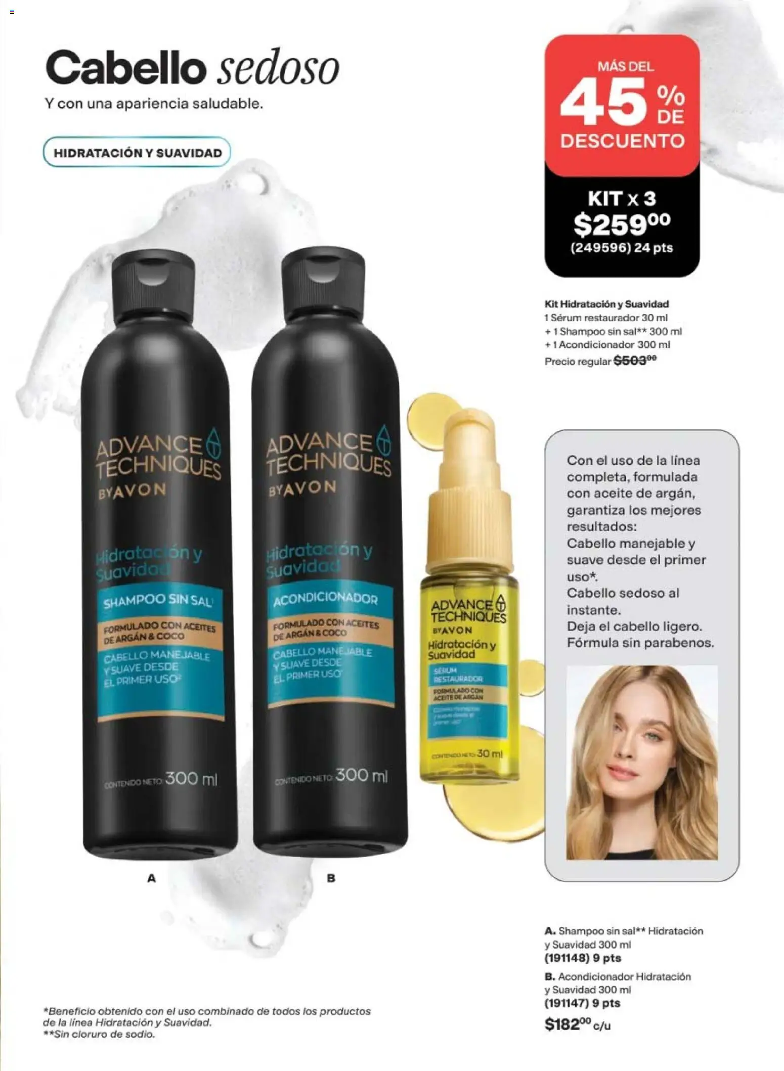 Nuevas ofertas de AVON válidas en toda la República Mexicana desde el 08.05.2026. ¡Encuentra las mejores ofertas en AVON campaña 8 2026! | Página: 176 | Productos: Sal, Serum, Aceite, Acondicionador