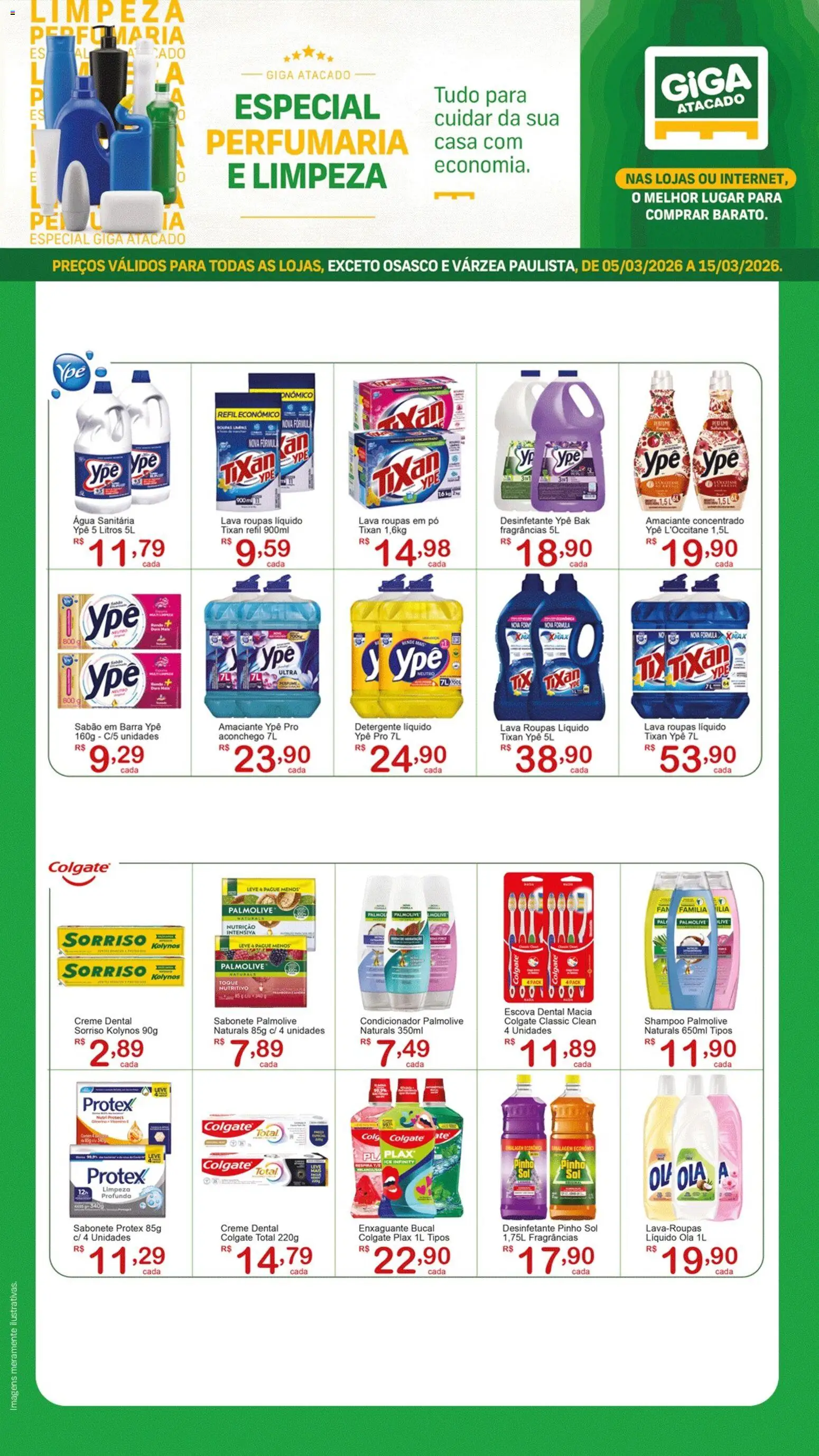 GIGA Atacado Folheto - válido de 05.03.2026 | Página: 1 | Produtos: Shampoo, Sabão, Detergente, Água sanitária