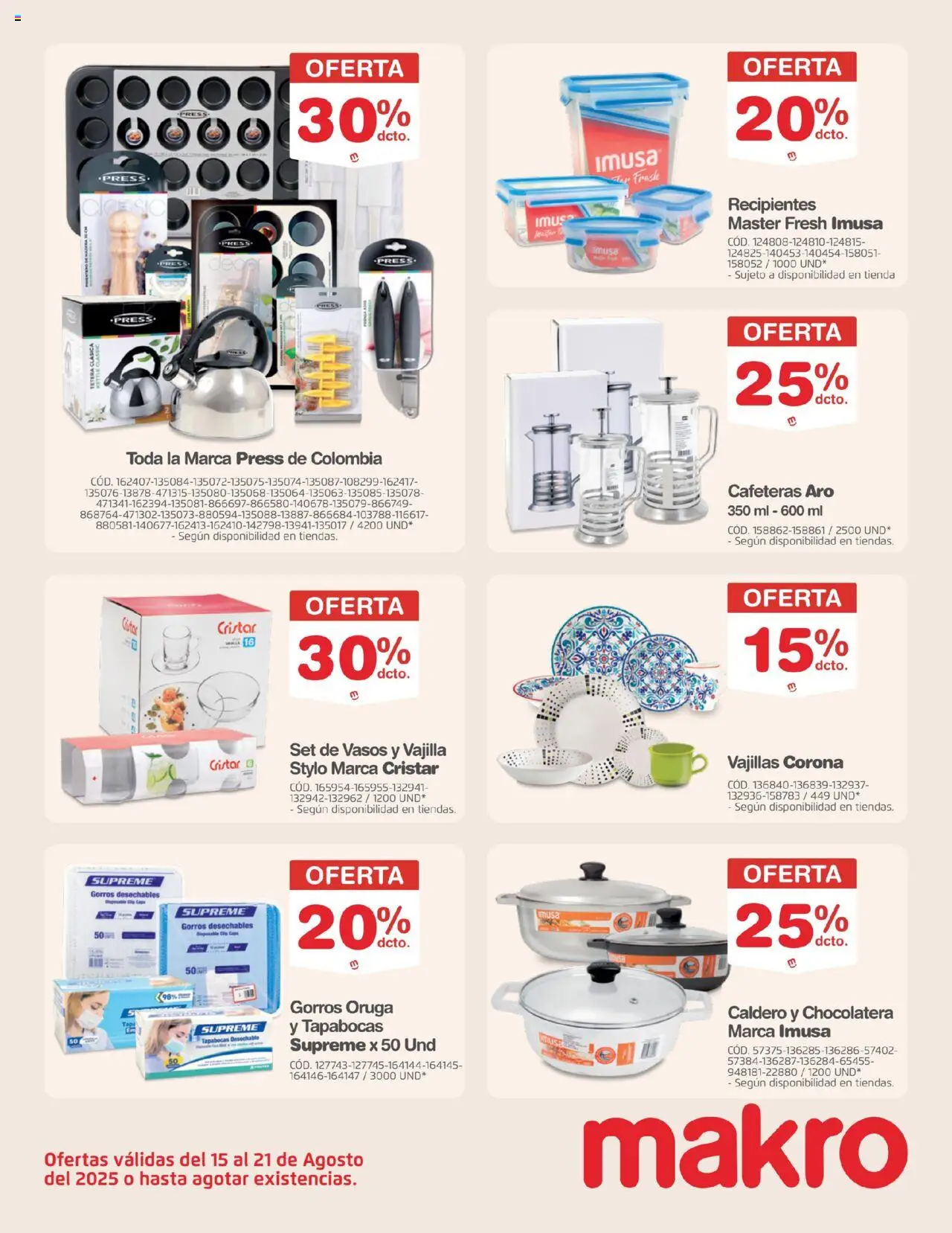 Makro revista - valida desde el 15.08.2025 | Página: 3 | Productos: Vasos, Tapabocas, Tetera