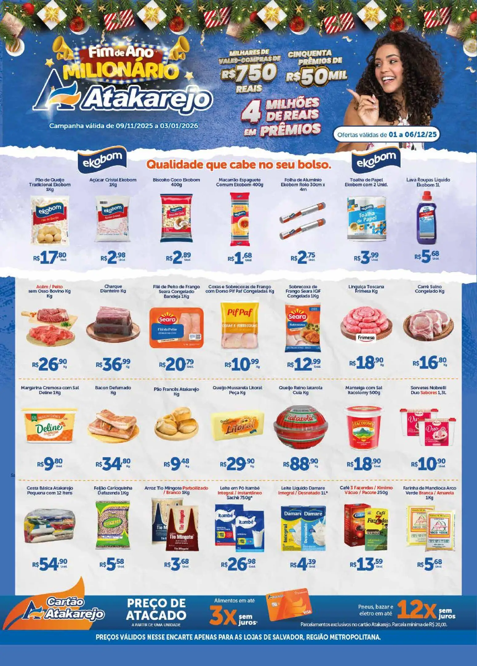 Atakarejo Folheto - válido de 01.12.2025 | Página: 1 | Produtos: Coco, Rolo, Açúcar, Mussarela