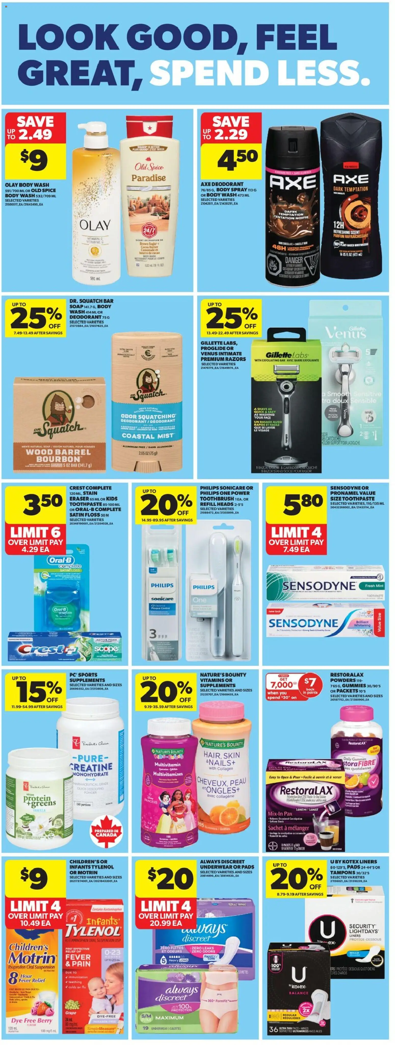 Real Canadian Superstore flyer valid from 22.01.2026 | Page: 28 | Products: Body wash, Deodorant, Butter, Chocolate