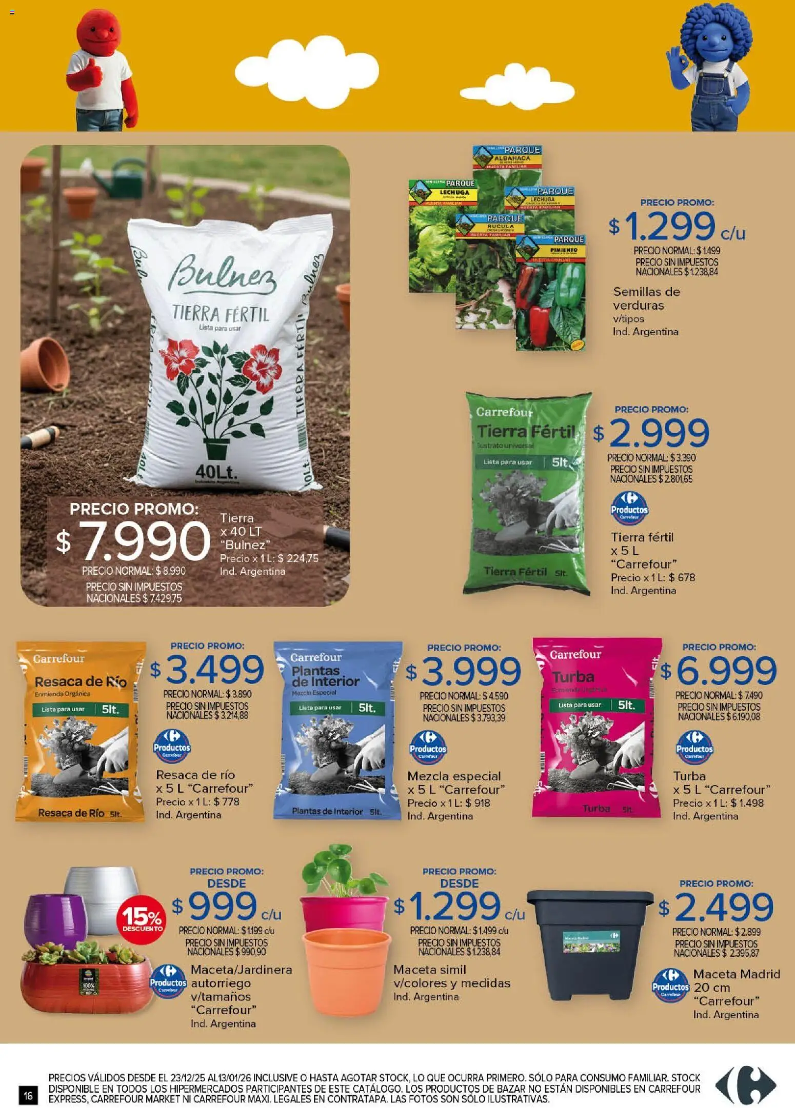 Carrefour ofertas │ válido desde el 23.12.2025 | Página: 16 | Productos: Rúcula, Lechuga, Semillas, Pimiento