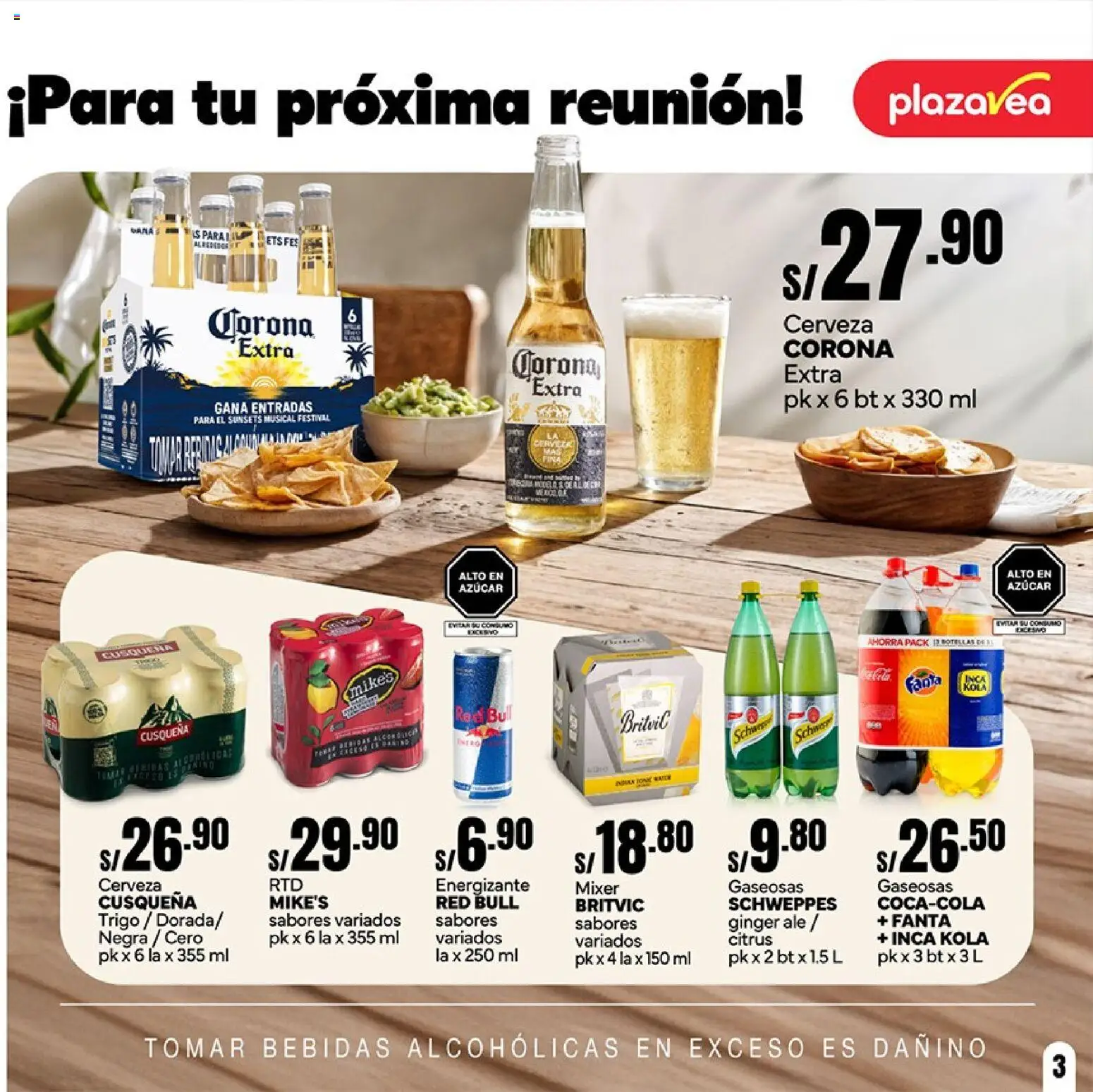 Catálogo Plaza Vea válido desde 02.02.2026 | Página: 3 | Productos: Cerveza, Gaseosas