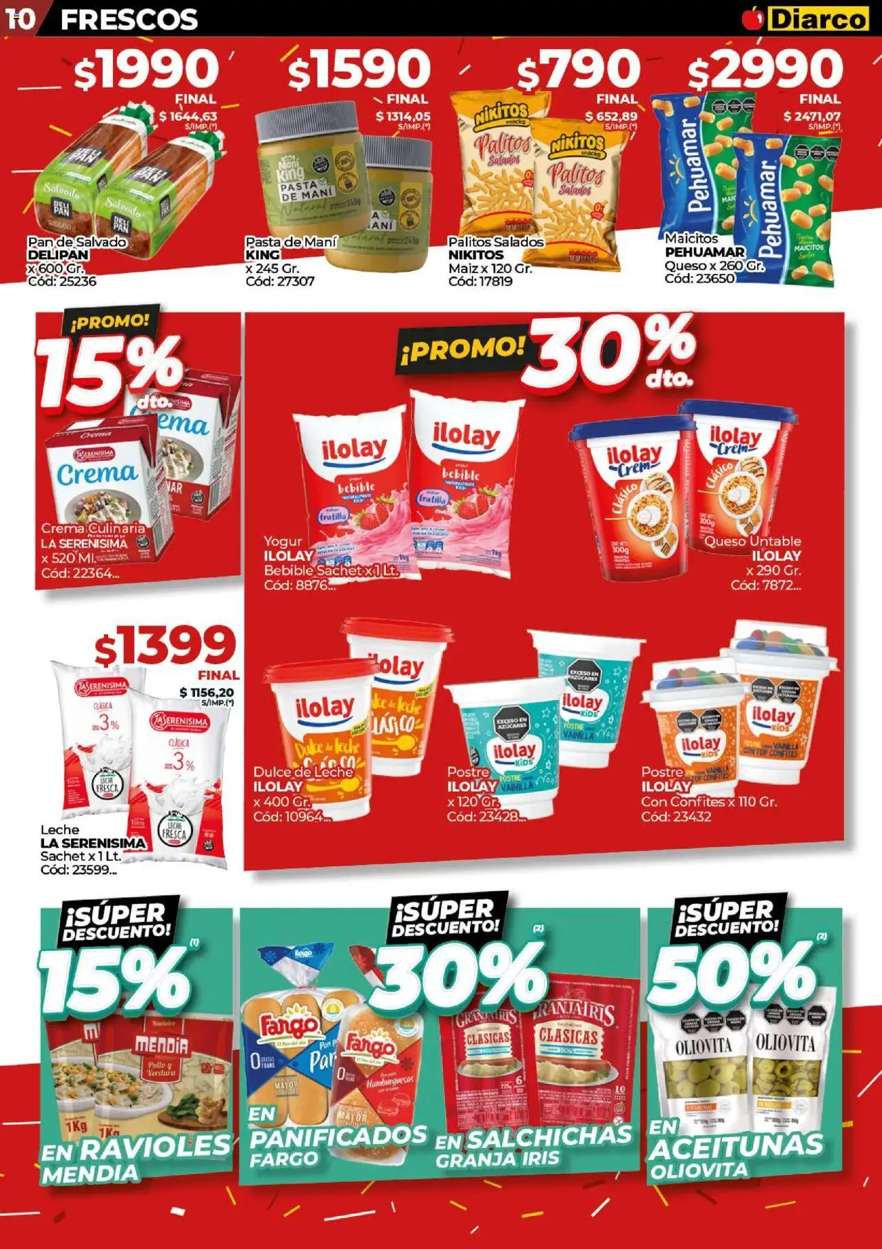 Diarco ofertas │ válido desde el 09.06.2025 | Página: 10 | Productos: Pollo, Aceitunas, Ravioles, Crema